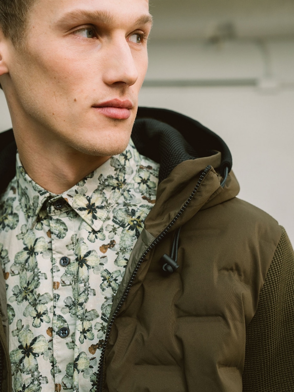 NO EXCESS Langarmhemd mit All-Over Print