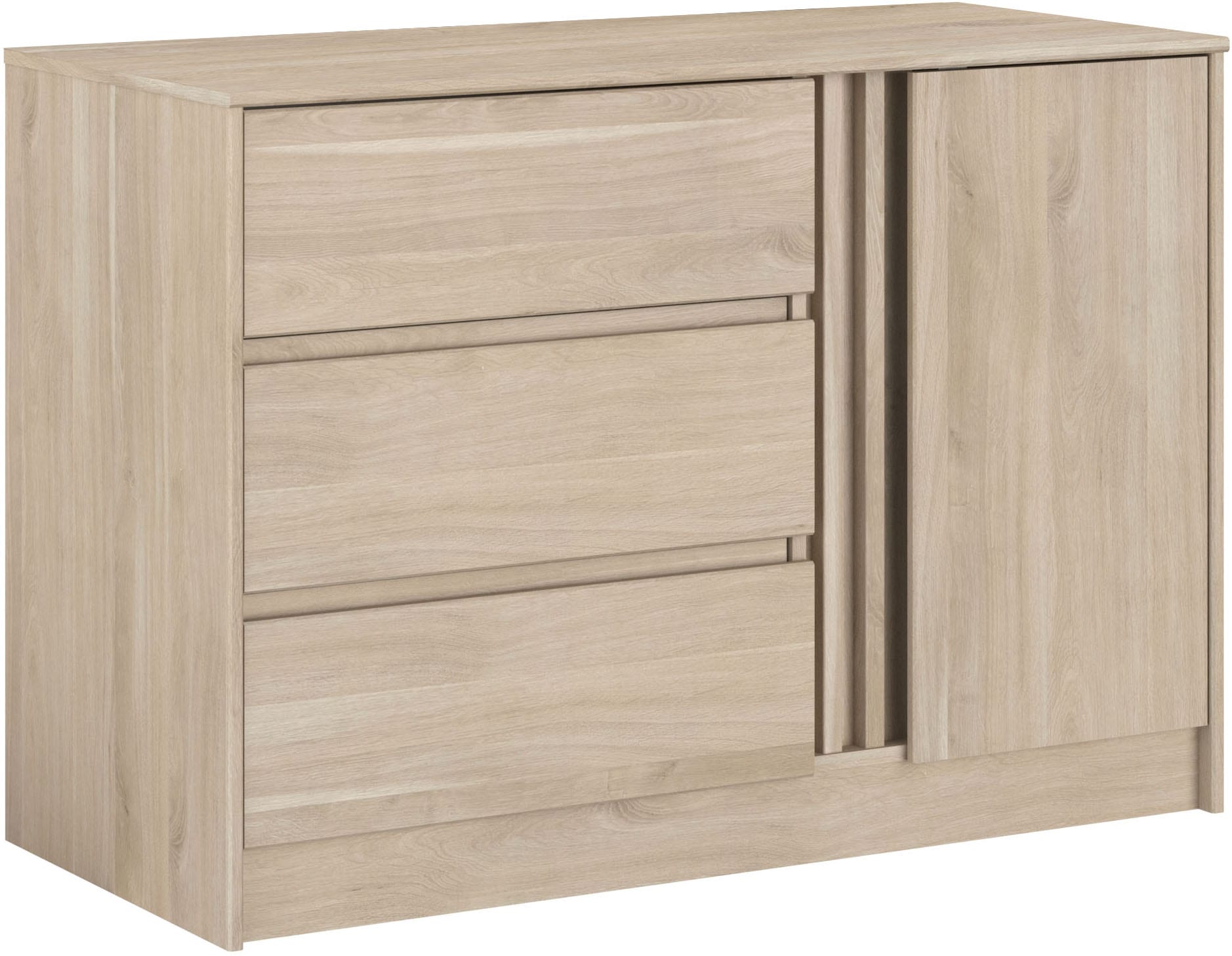 Parisot, Kombikommode », Escale 5« 1 Stk. tlg., Japanische Eiche Nachbildung, Holzwerkstoff, Geeignet für Jugendzimmer, Esszimmer, Wohnzimmer und 