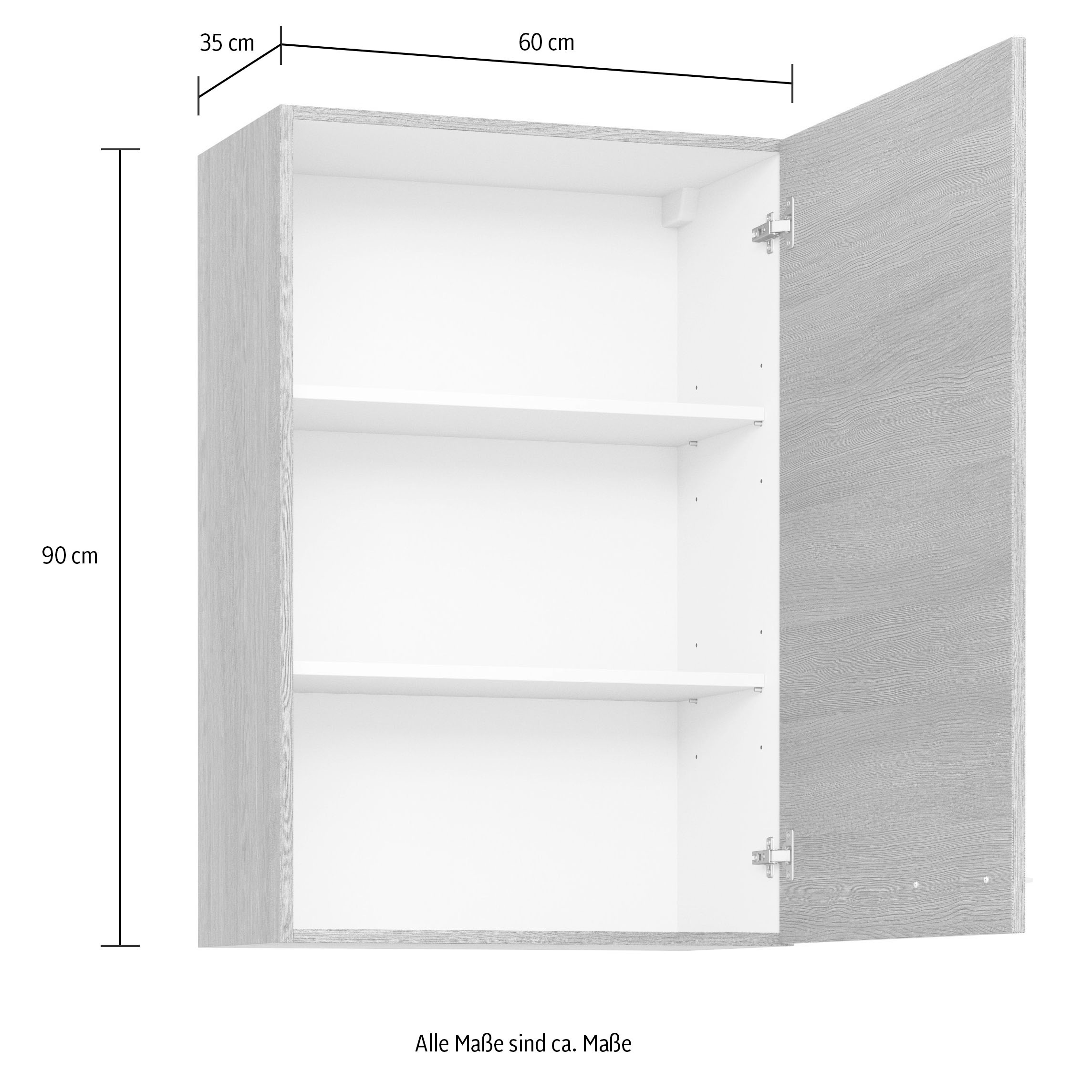 KOCHSTATION Hängeschrank »KS-Trea O60-90«, inklusive zwei Einlegeböden, Breite 60 cm, Höhe 90 cm