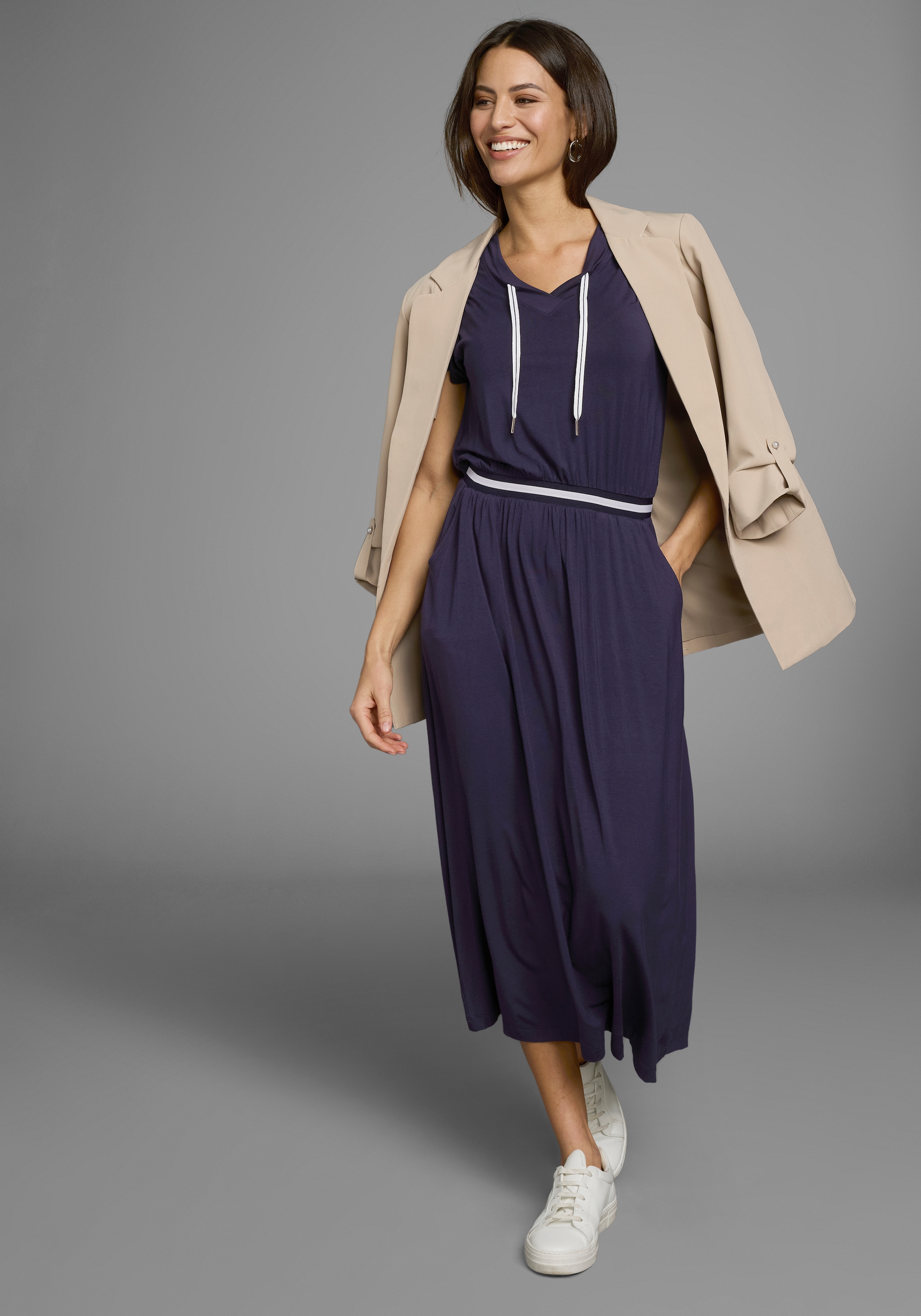 Laura Scott Sommerkleid, mit Rippeneinsatz am Bund mit Kontraststreifen - NEUE KOLLEKTION