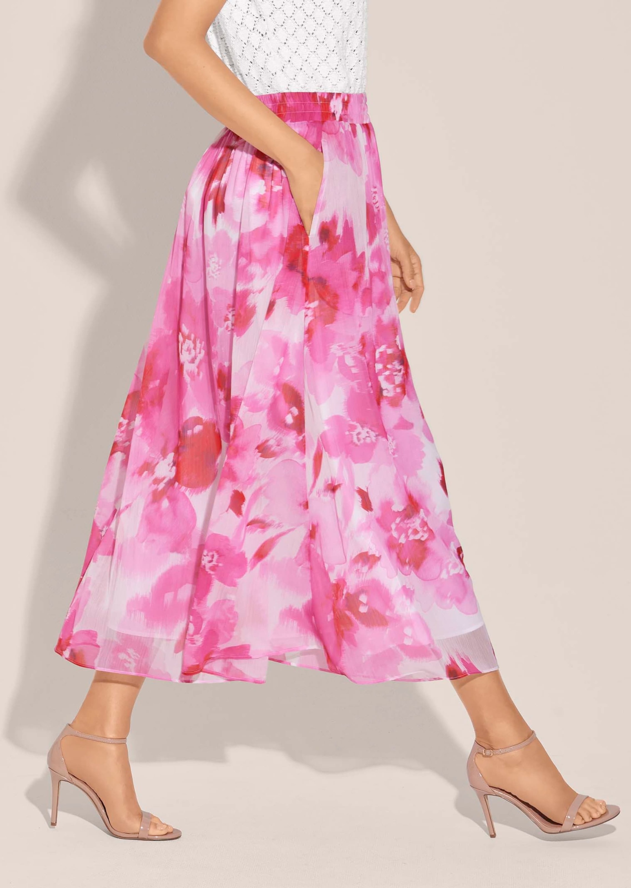 MADELEINE Midirock »Rock Langer Rock mit Unikat-Print«