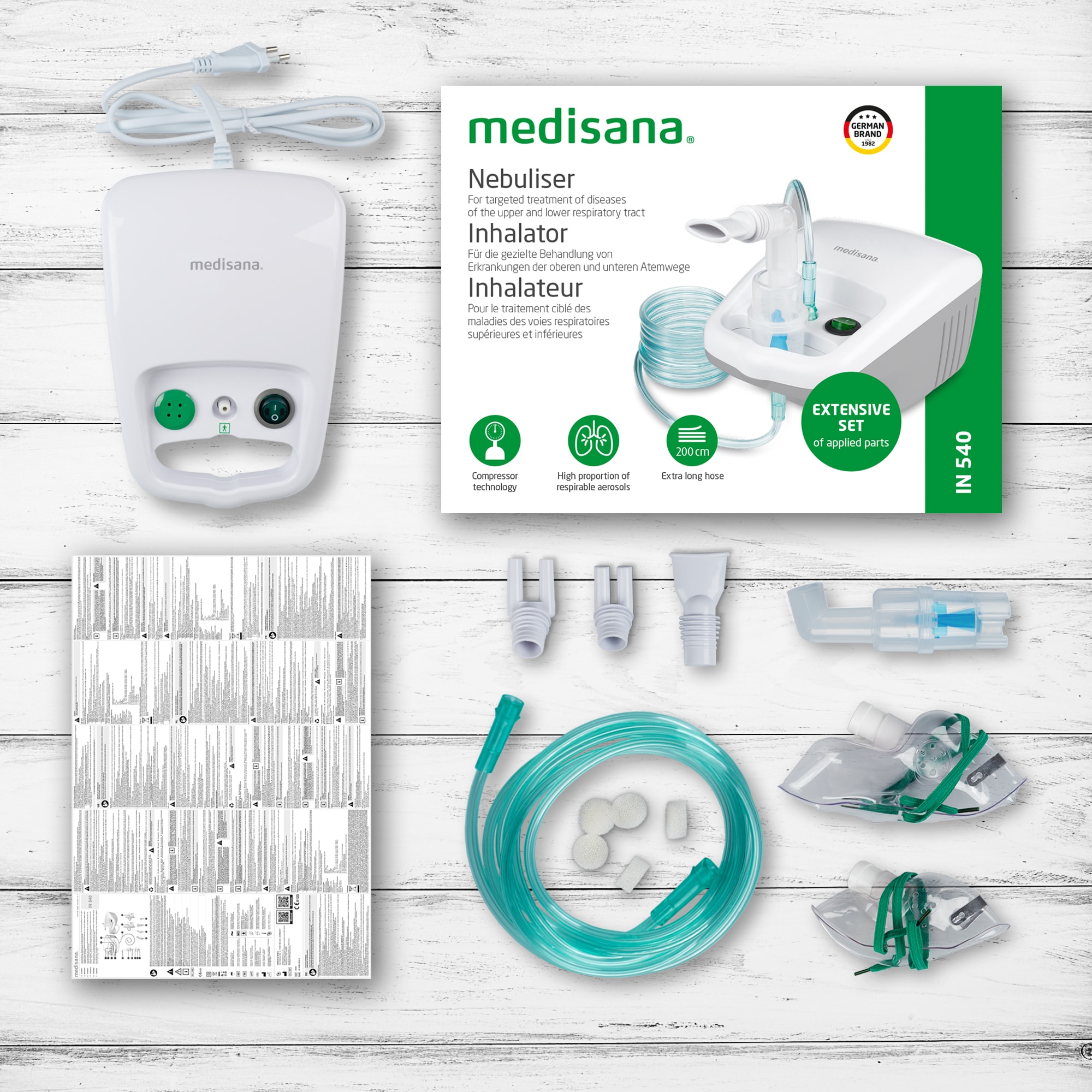 Medisana Inhalator »IN 540«, (Set, 5), Vernebelung der Atemwege mit Kompressor-Drucklufttechnologie