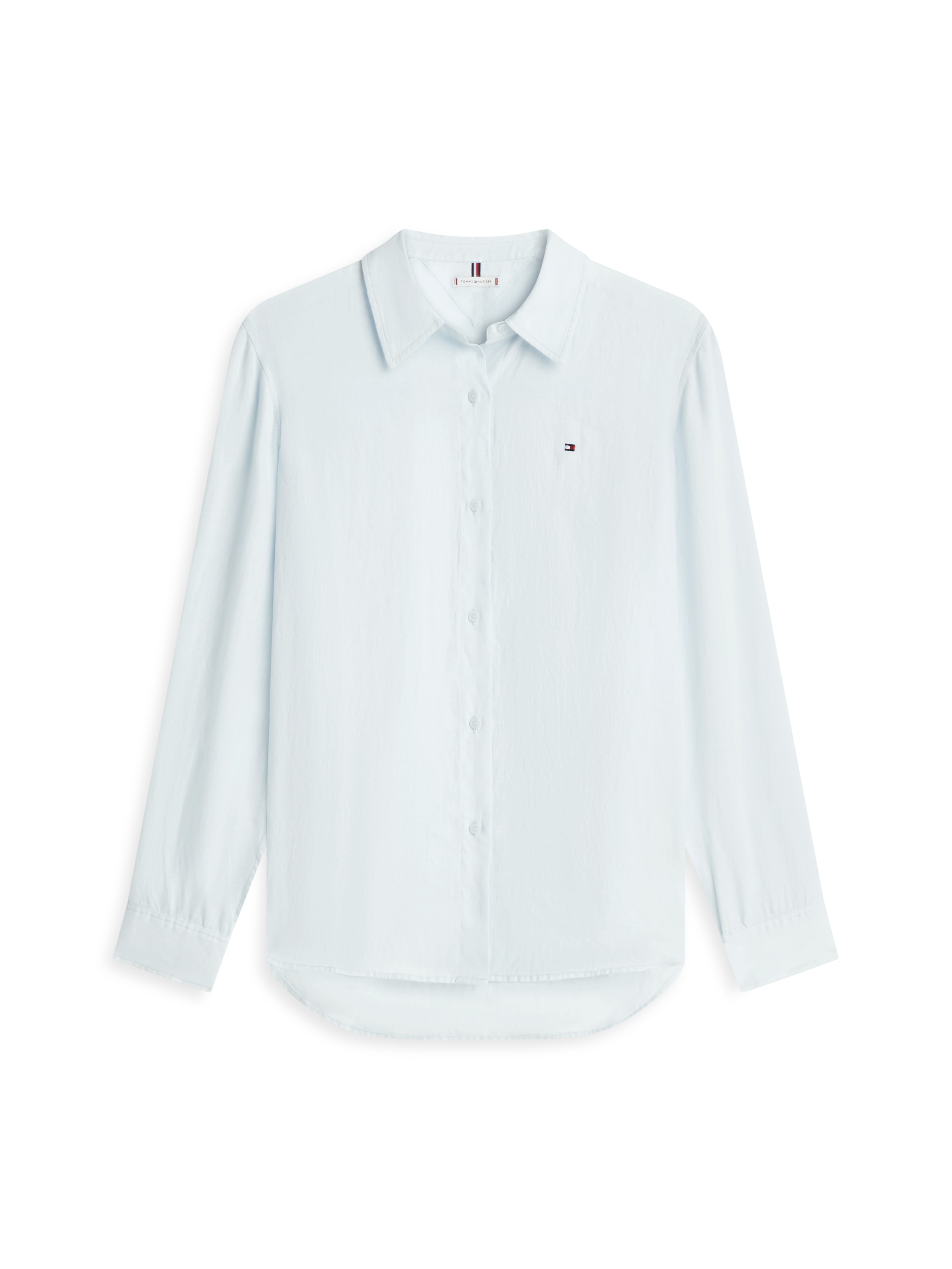 Tommy Hilfiger Hemdbluse »ESS LINEN RELAXED SHIRT« mit Logostickerei ,kühlendes Premium Leinen
