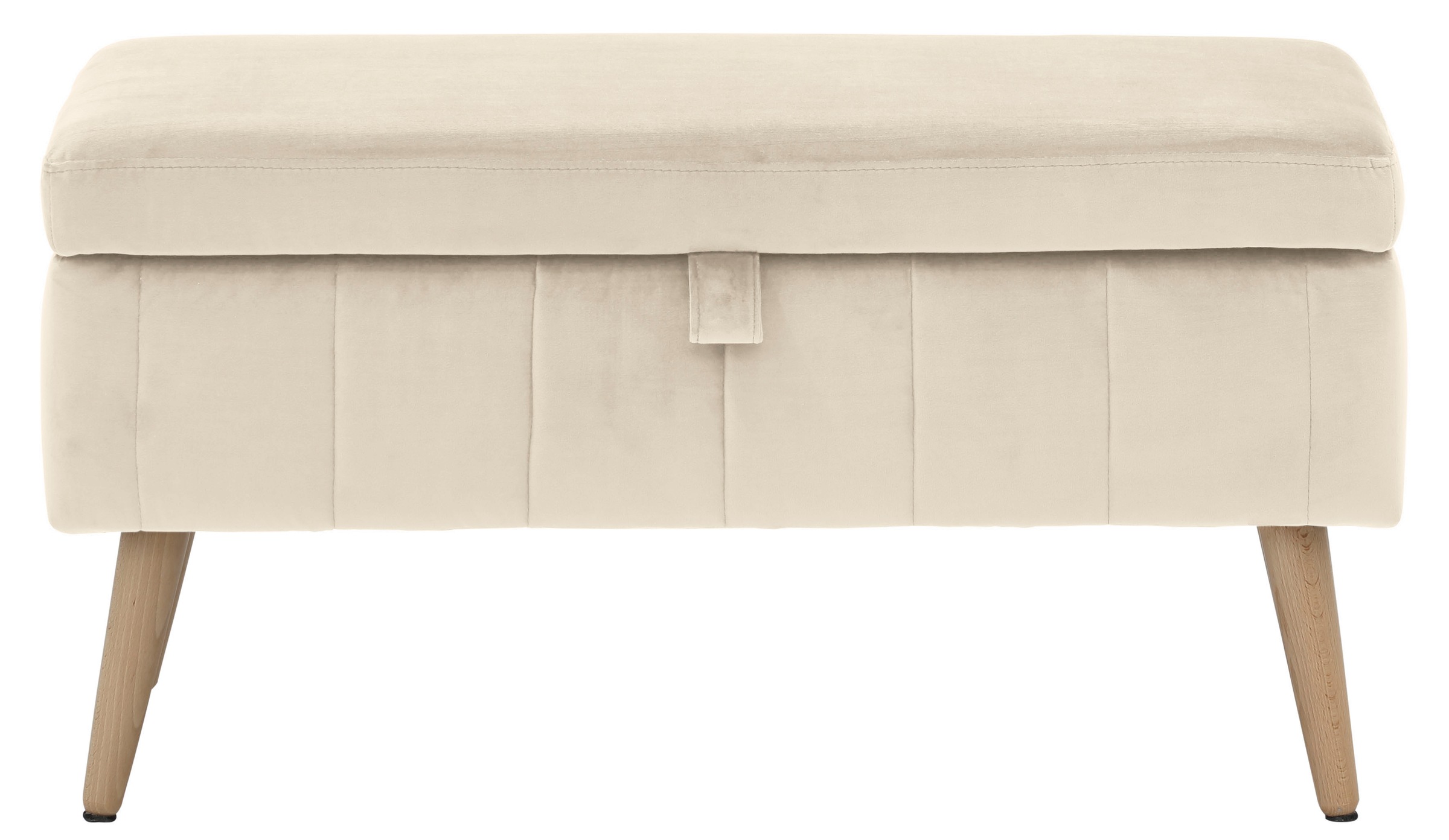 INOSIGN Truhenbank »AMIRA Sitzbank mit Stauraum, Maße B/T/H: 81/36/43 cm«, mit Staufach, in 3 Bezugsqualitäten mit feiner Steppung