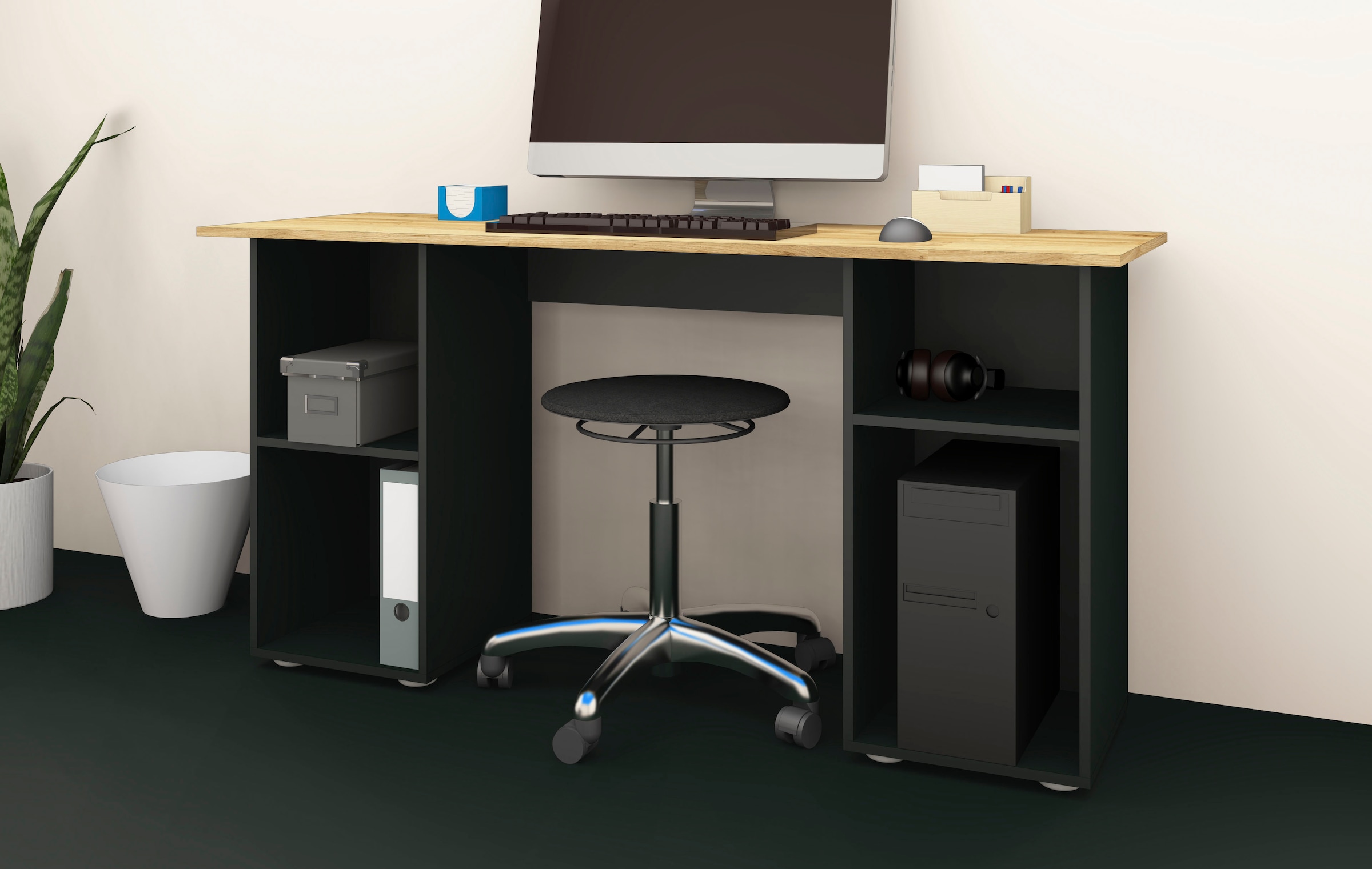 borchardt Möbel Schreibtisch »Kai«, Regalschreibtisch mit viel Stauraum, Breite 150 cm, Made in Germany