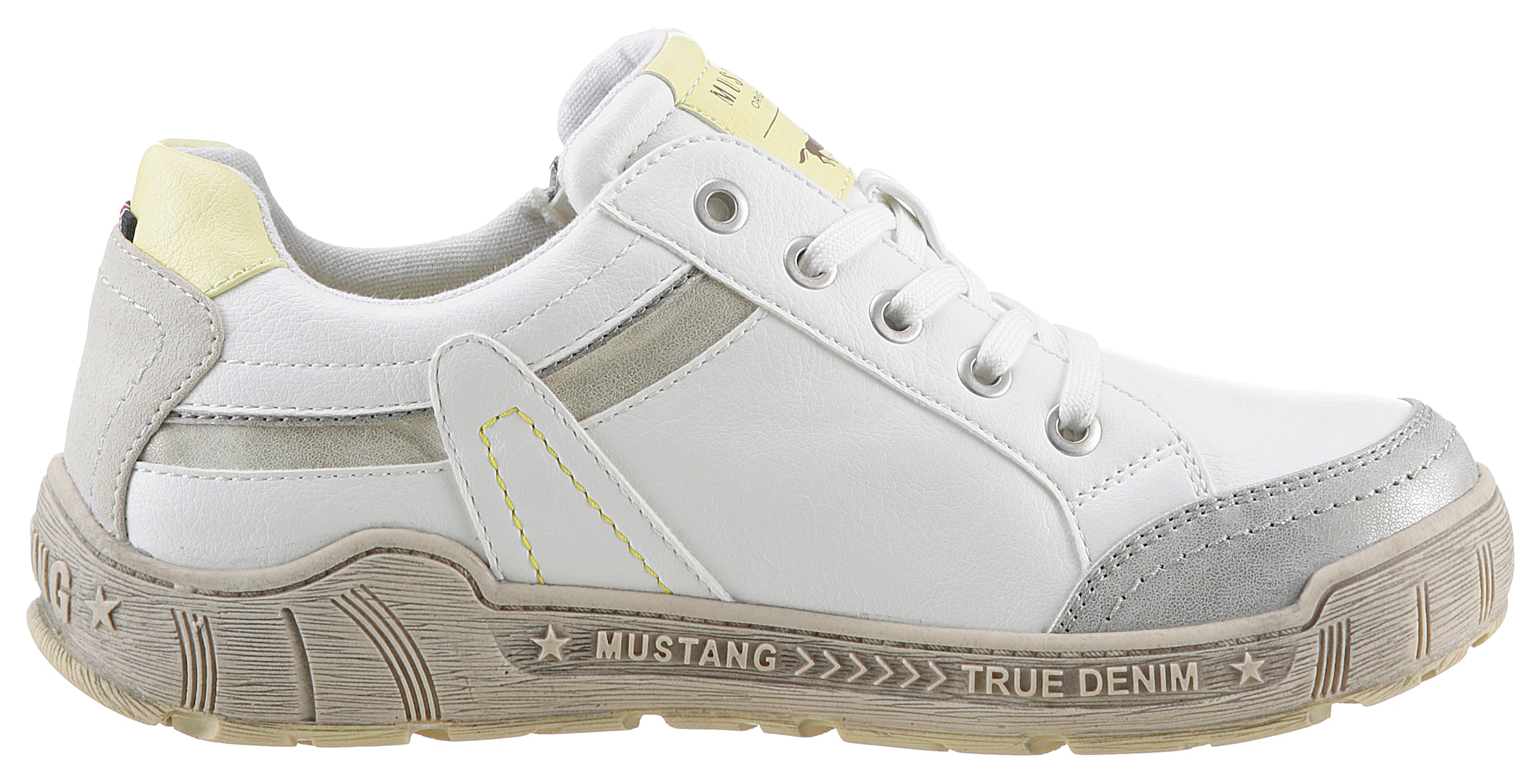 Mustang Shoes Sneaker, mit Kontrastbesätzen, Weite G, Freizeitschuh, Halbschuh, Schnürschuh