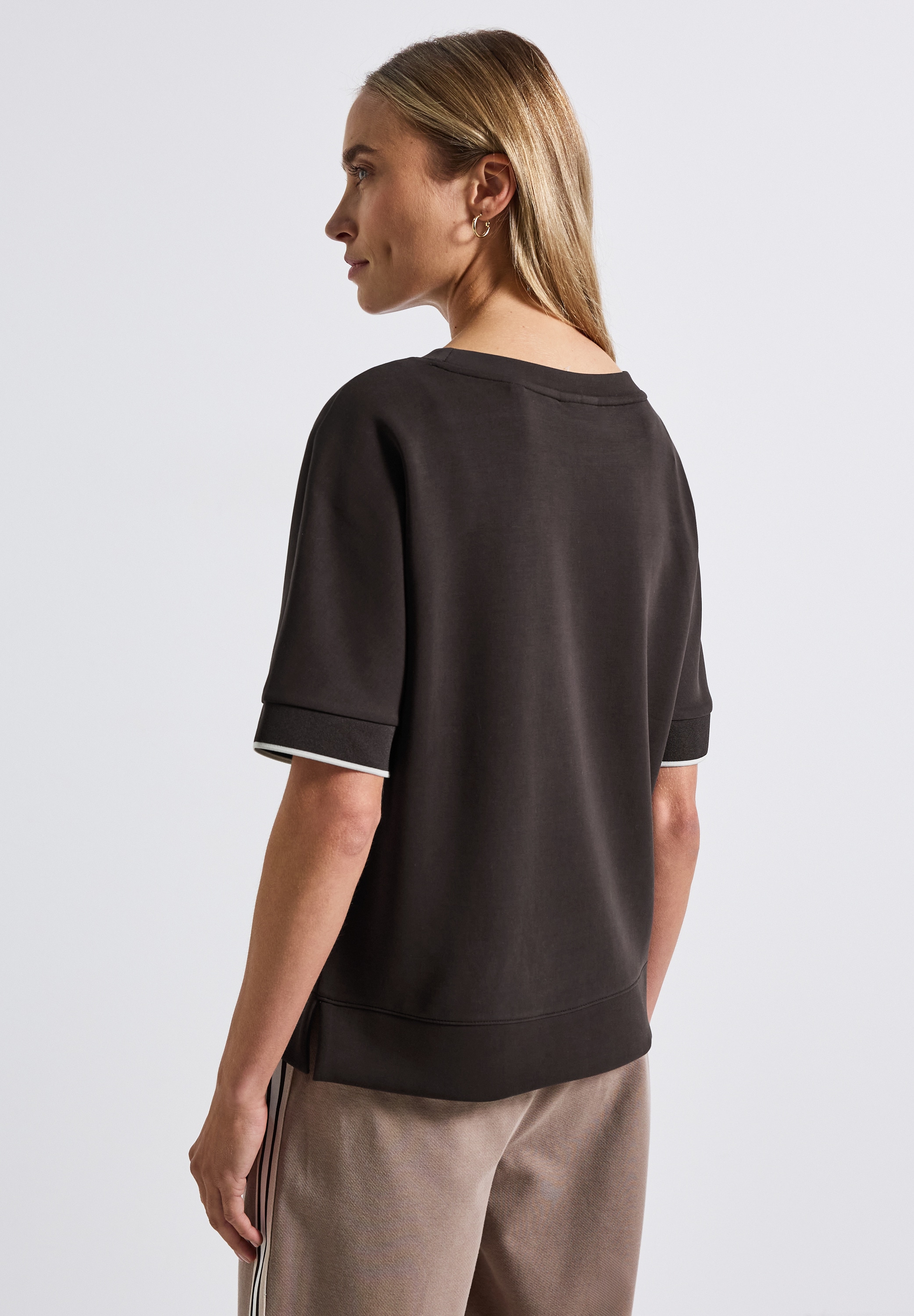 STREET ONE T-Shirt im Silk-Look, mit Rundhals, halbarm