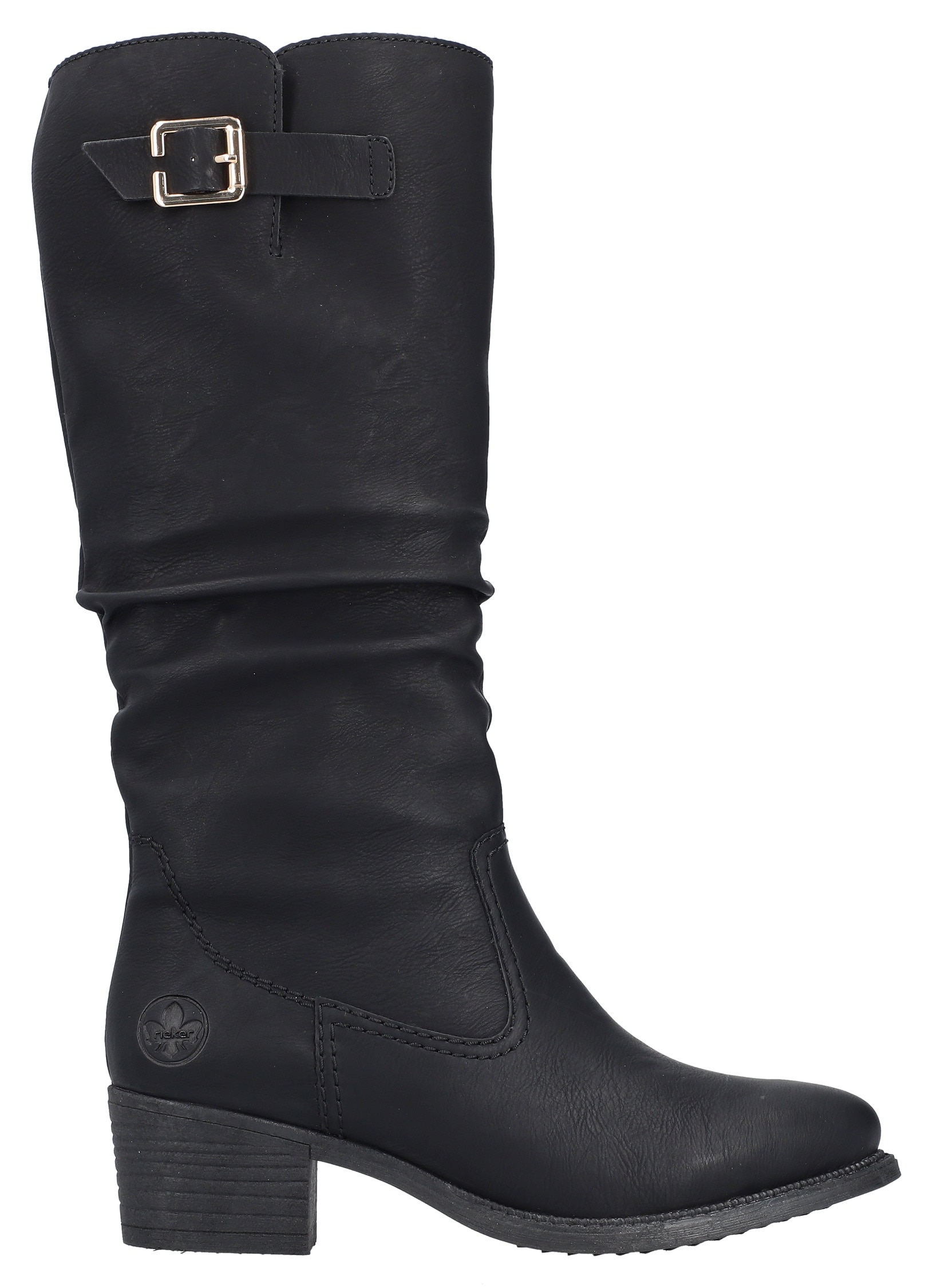 Rieker Winterstiefel, Langschaftstiefel, Blockabsatz, Innenreißverschluss, slouchy Schaft