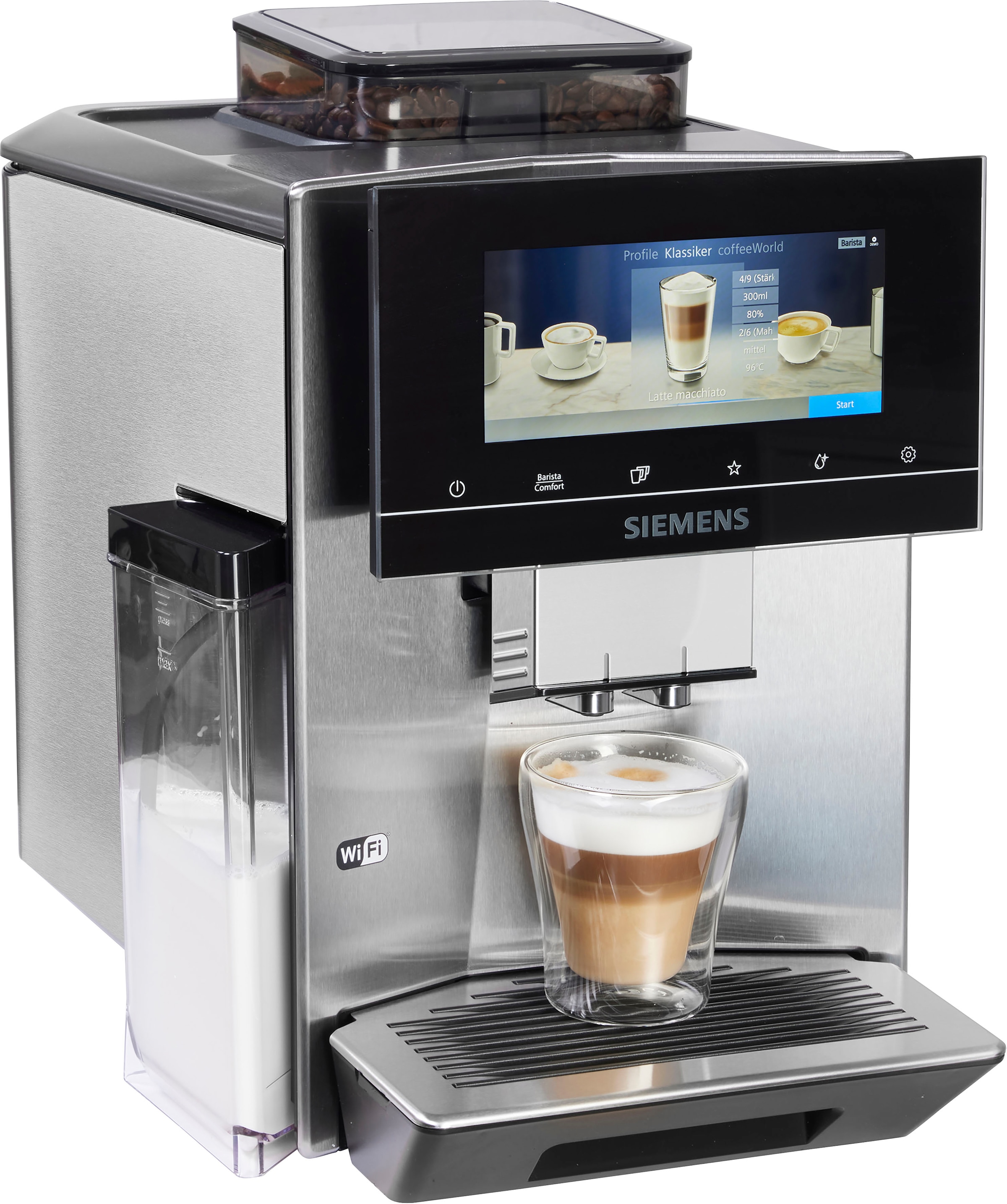 Kaffeevollautomat »EQ900 TQ903D43, intuitives 6,8" TFT-Display, Geräuschreduzierung«,...
