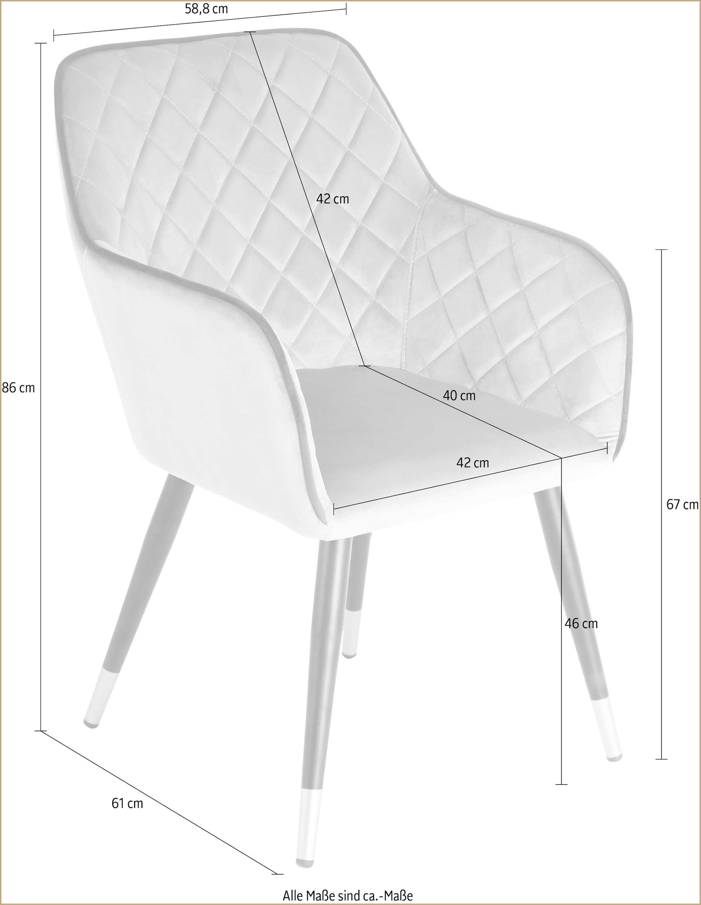 Kayoom Polsterstuhl »Stuhl Amino 525, stilvoller Design-Stuhl, elegante Optik«, 1 St., samtweicher Bezug, elegant, glamourös, elegante Optik