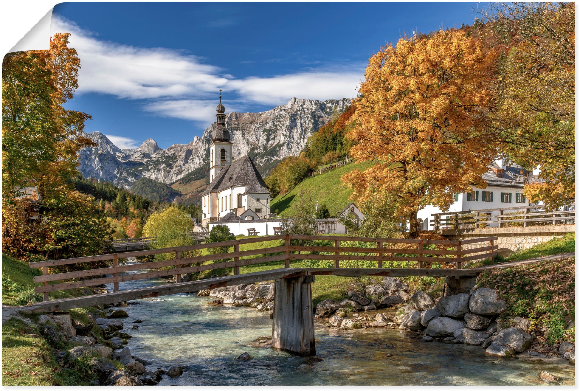 Artland Wandbild »Herbst im Berchtesgadener Land«, Berge & Alpenbilder, (1  St.), als Alubild, Leinwandbild, Wandaufkleber oder Poster in versch. Größen  auf Raten bestellen