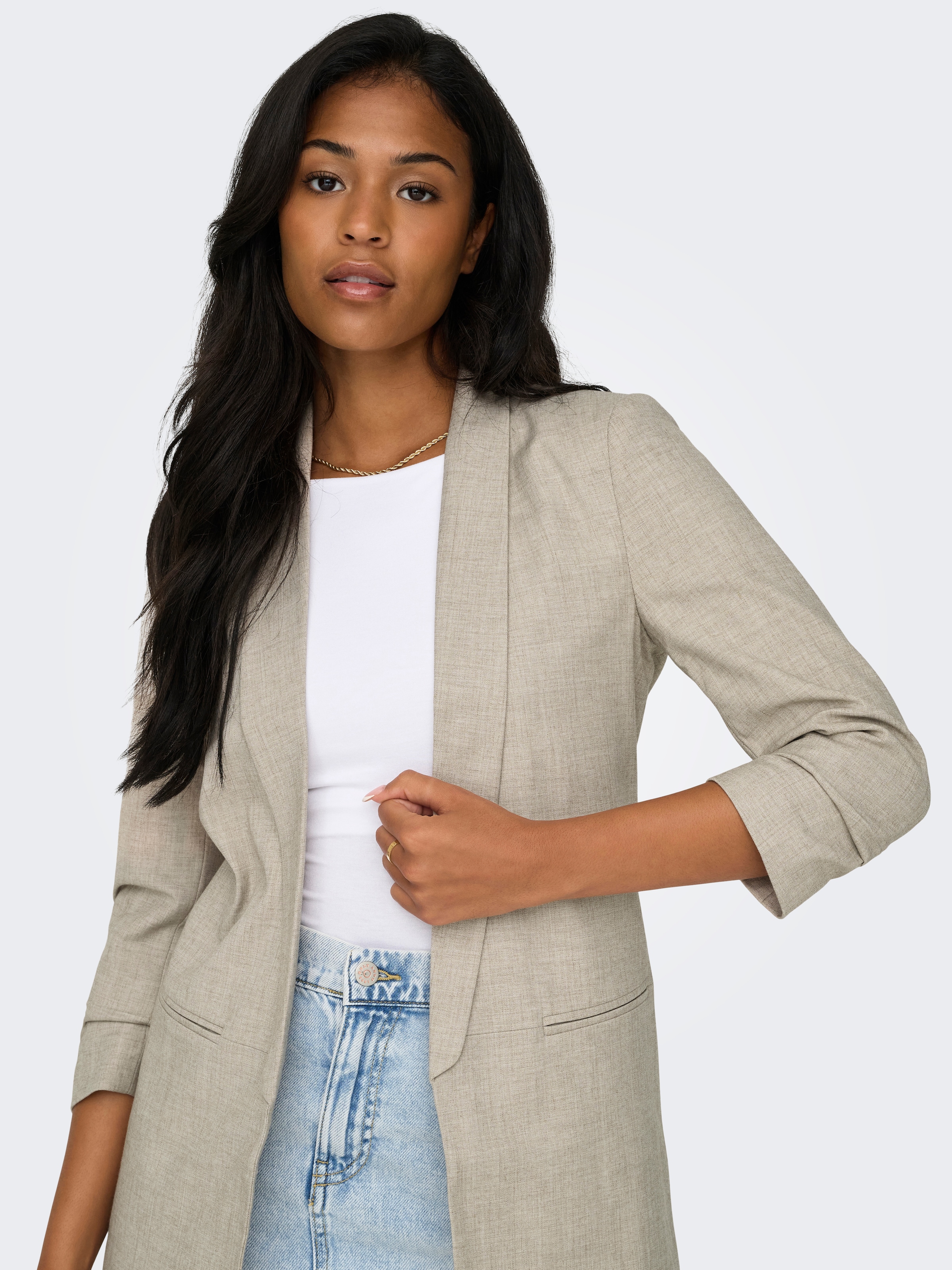 ONLY Kurzblazer »ONLELLY 3/4 LIFE BLAZER TLR NOOS« Materialmix, regular fit