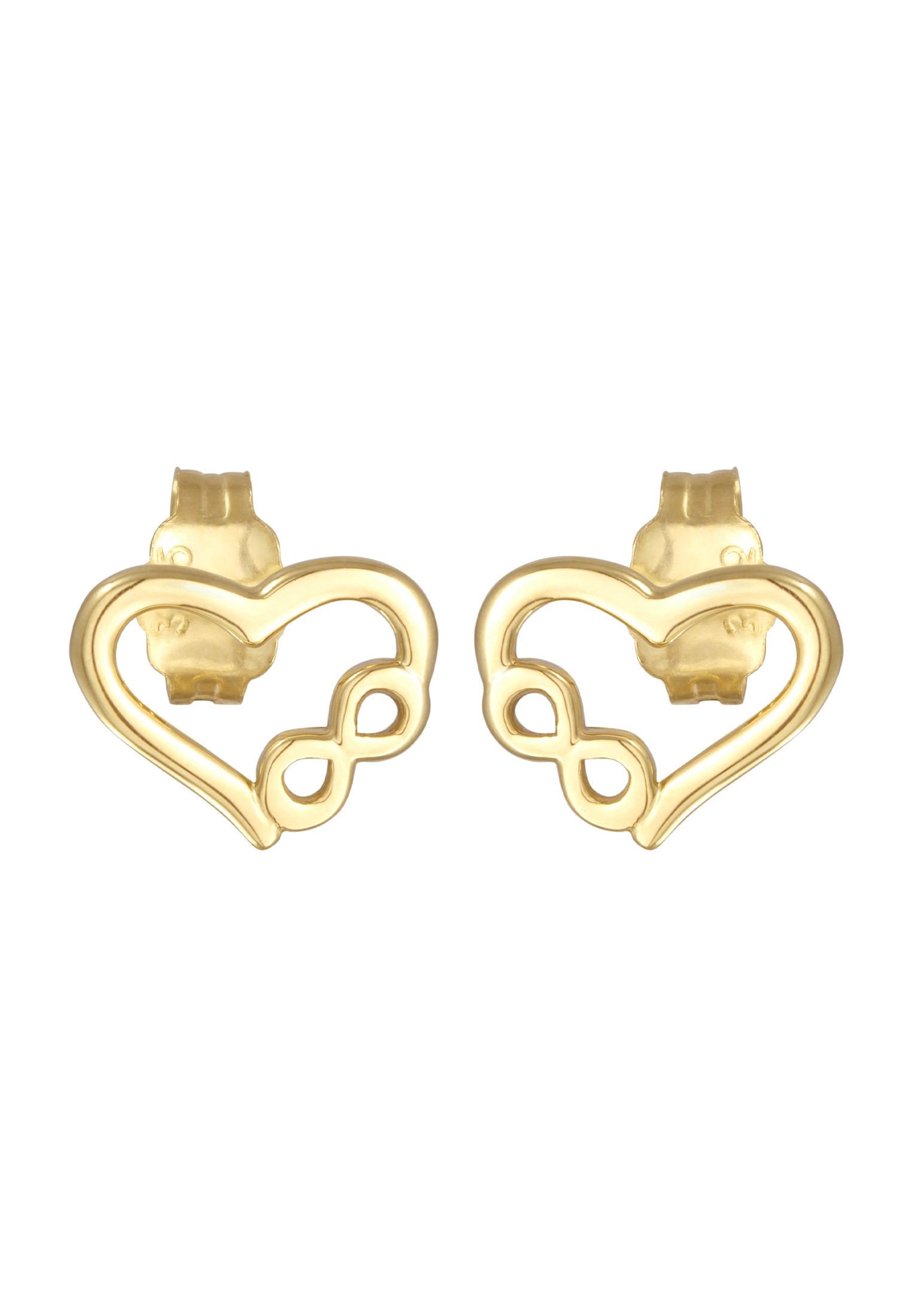 Elli Premium Paar Ohrstecker »Ohrringe Herz Liebe Unendlichkeit Infinity 375er Gelbgold«