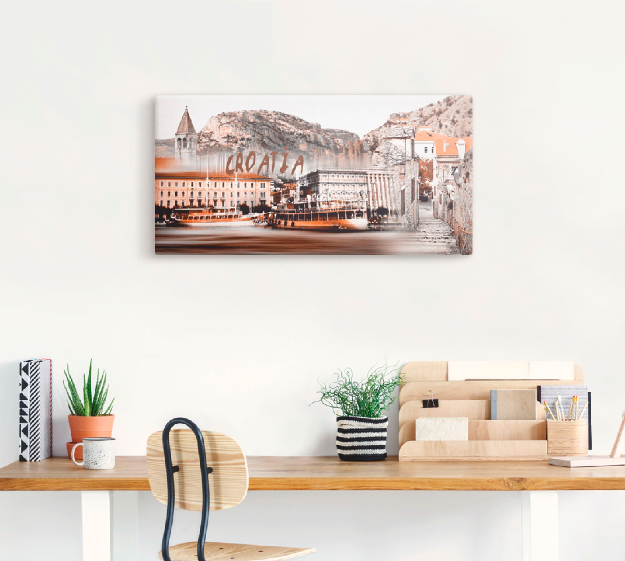 Artland Wandbild »Kroatien Skyline abstrakte Collage«, Kroatien, (1 St.), als Leinwandbild, Poster in verschied. Größen