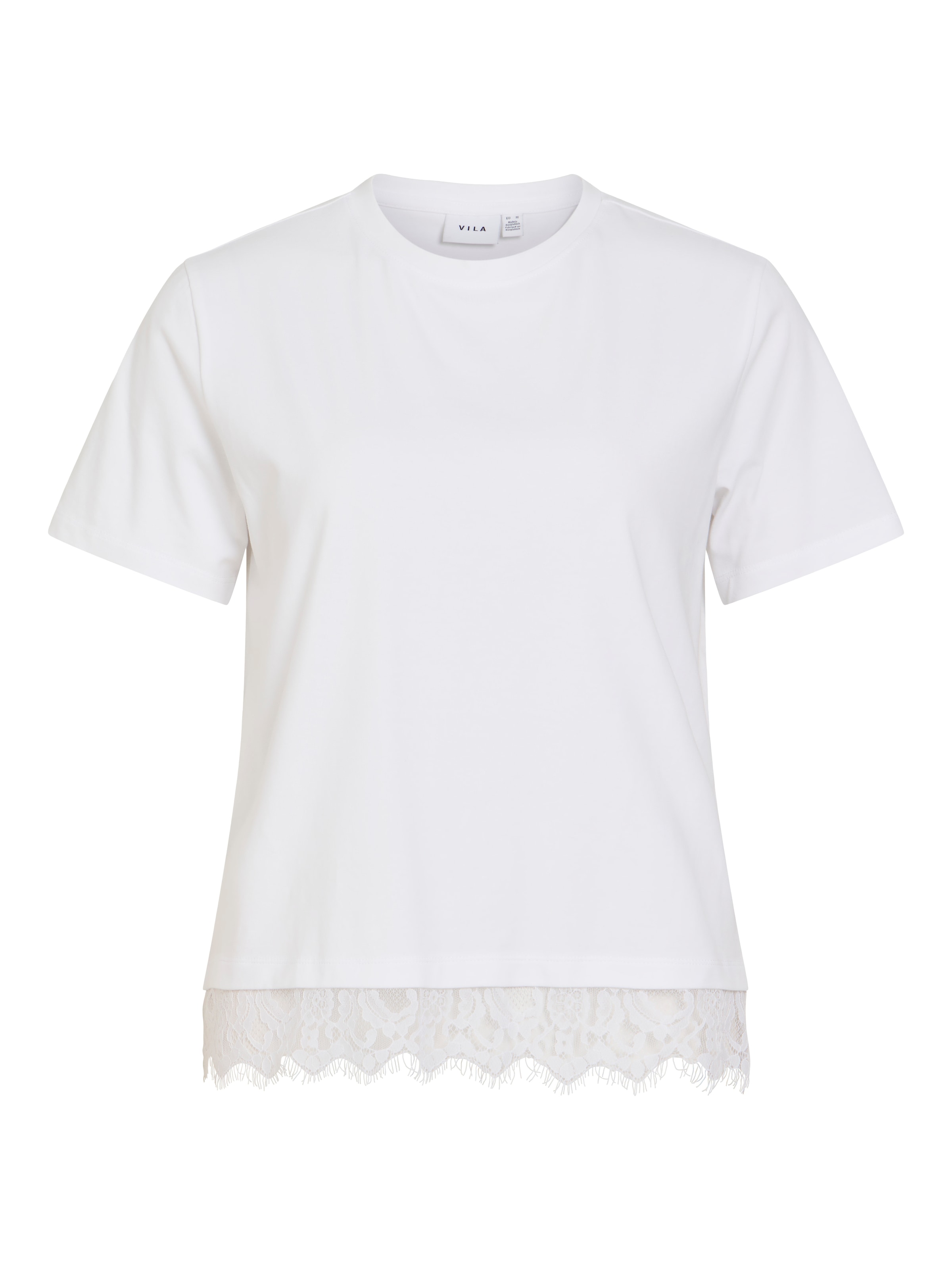 Vila Spitzenshirt »VINORA S/S LACE T-SHIRT - NOOS« Baumwollmischung, regular fit, mit Spitze