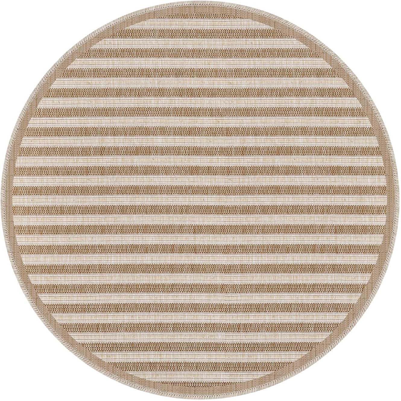 Carpet City Outdoorteppich »Outdoor 102 ,  auch in rund« rund 5 mm Höhe Witterungsbeständig für Balkon, Terrasse, In und Outdoor, Sisal Optik