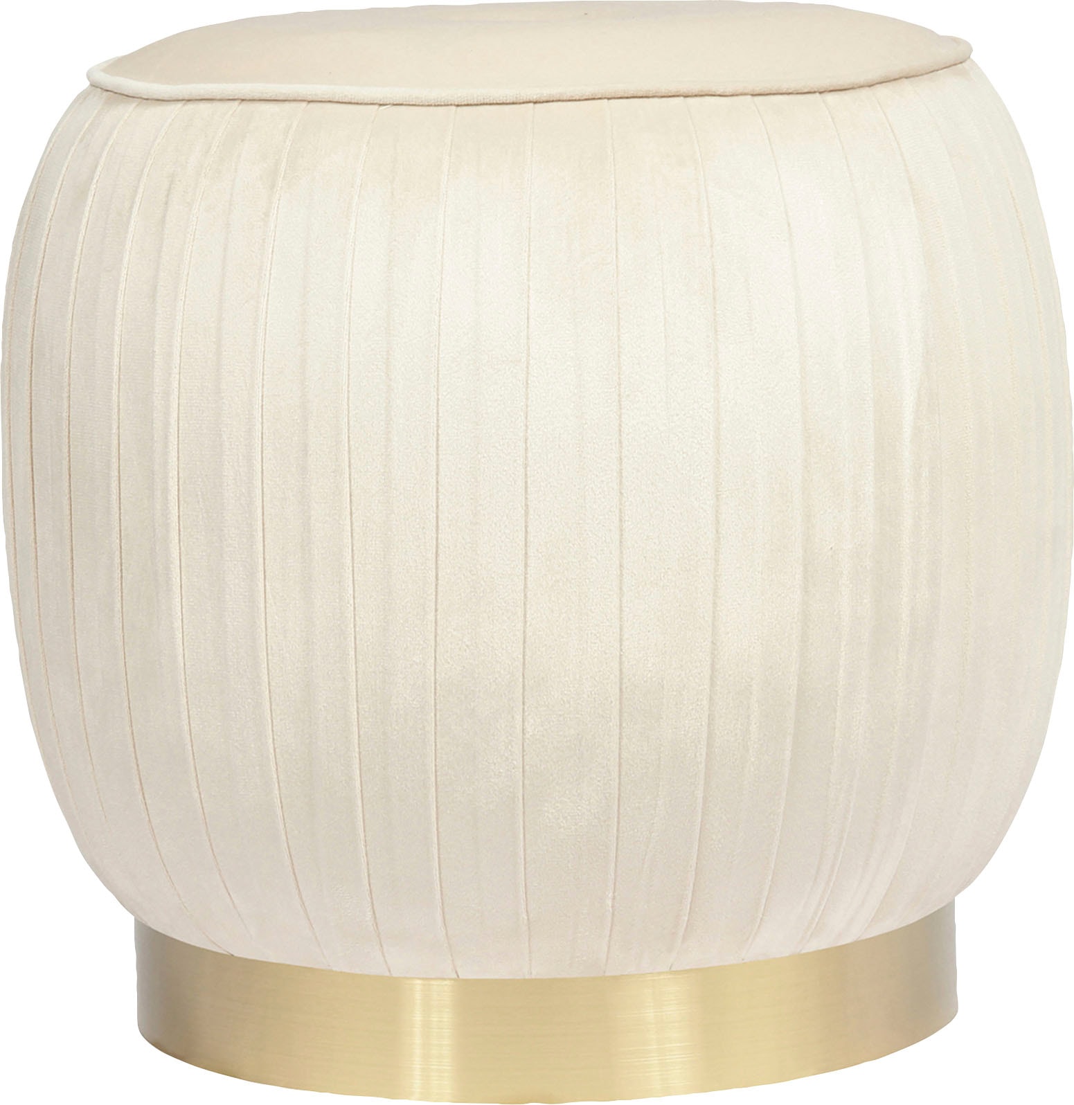 Kayoom Sitzhocker »Hocker Lilje, Edler Touch durch goldenen Sockel,Hochwertiger Samtbezug«, (1 St.), samtweich, gesteppte Ziernaht, Edelstahlsockel, Hochwertiger Samtbezug