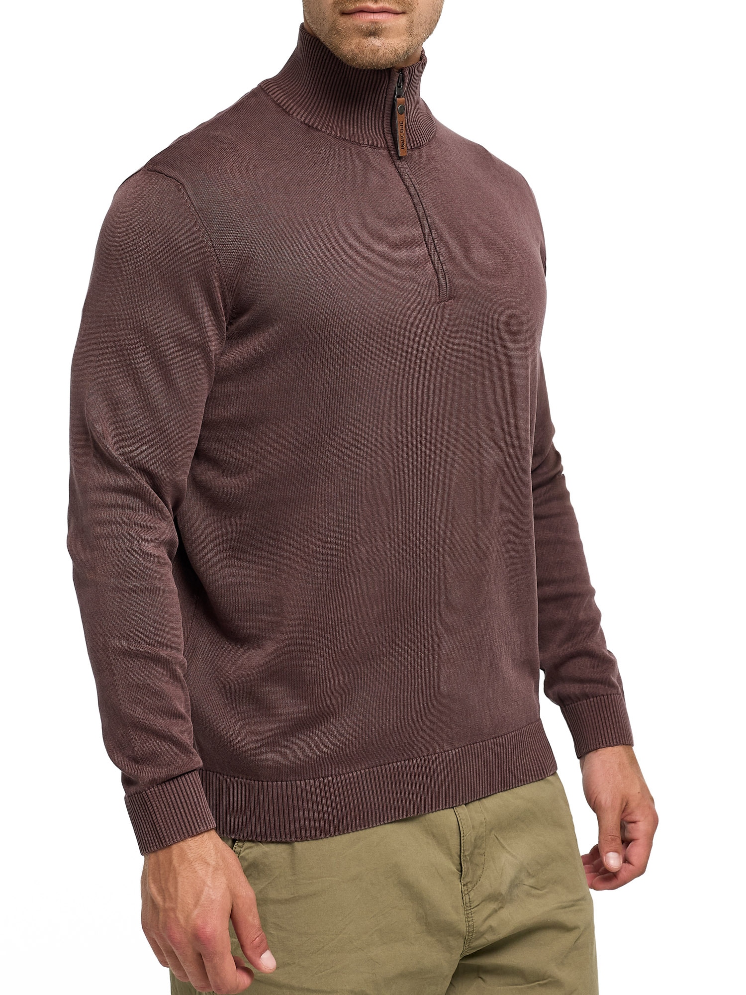 Indicode Troyer »INArkmill ½ zip« Baumwolle, regular fit