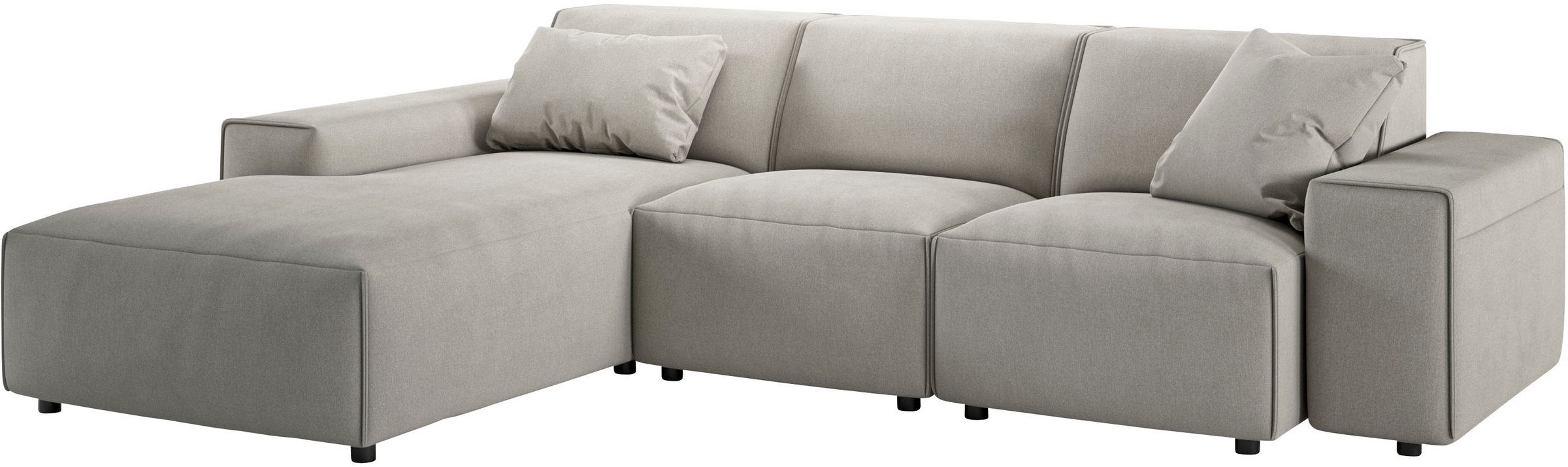 andas Ecksofa »Glimminge L-Form auch in Breitcord, Feincord + Easy care-Bezug,«, Breite 264, Zierkissen