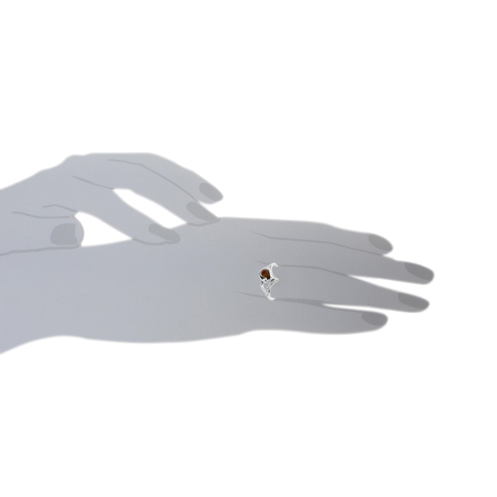 OSTSEE-SCHMUCK Fingerring »- Herz - Silber 925/000 - Bernstein«