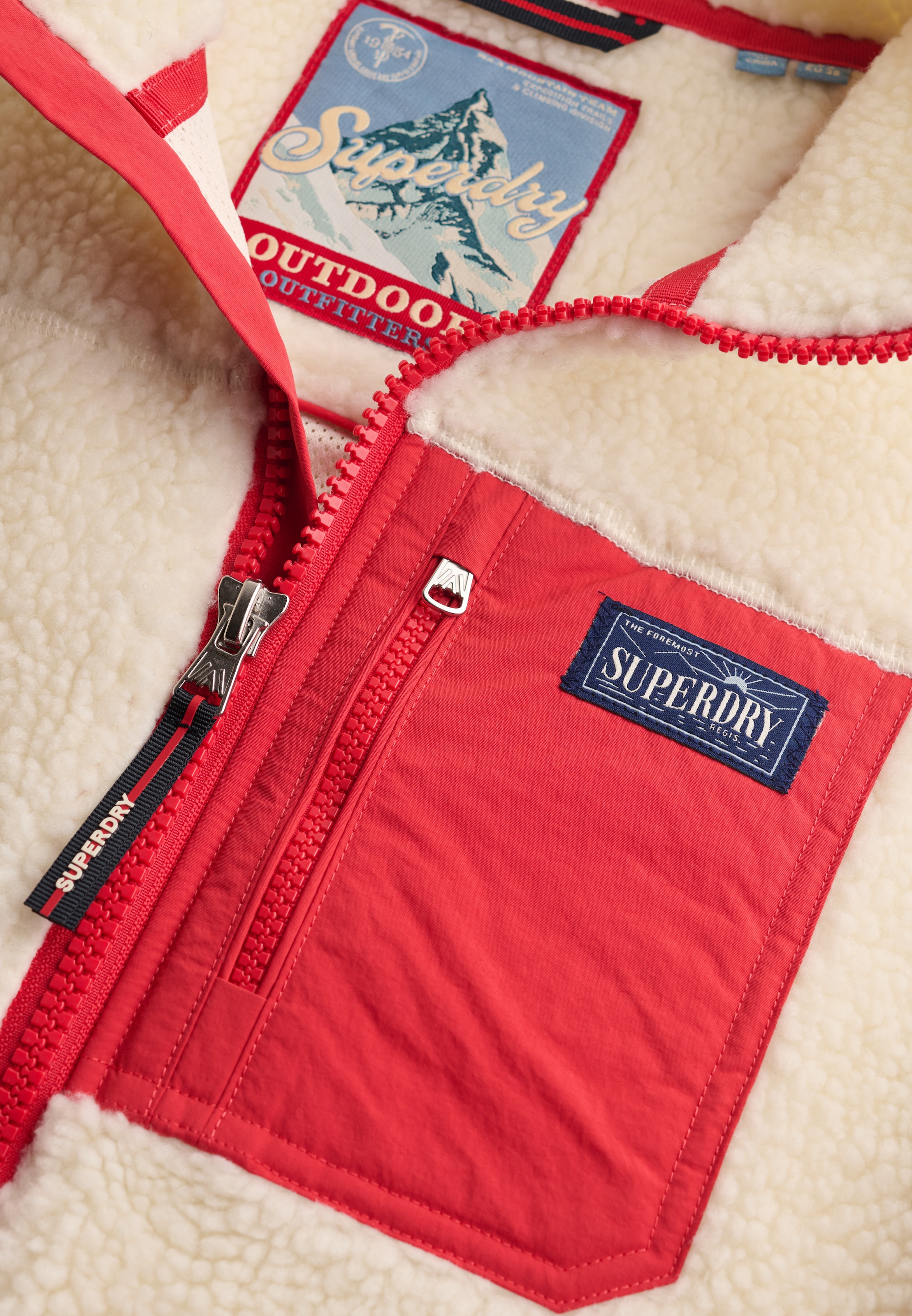 Superdry Kapuzensweatjacke »HERITAGE ZIP THROUGH FLEECE« Kunstfaser, relaxed fit