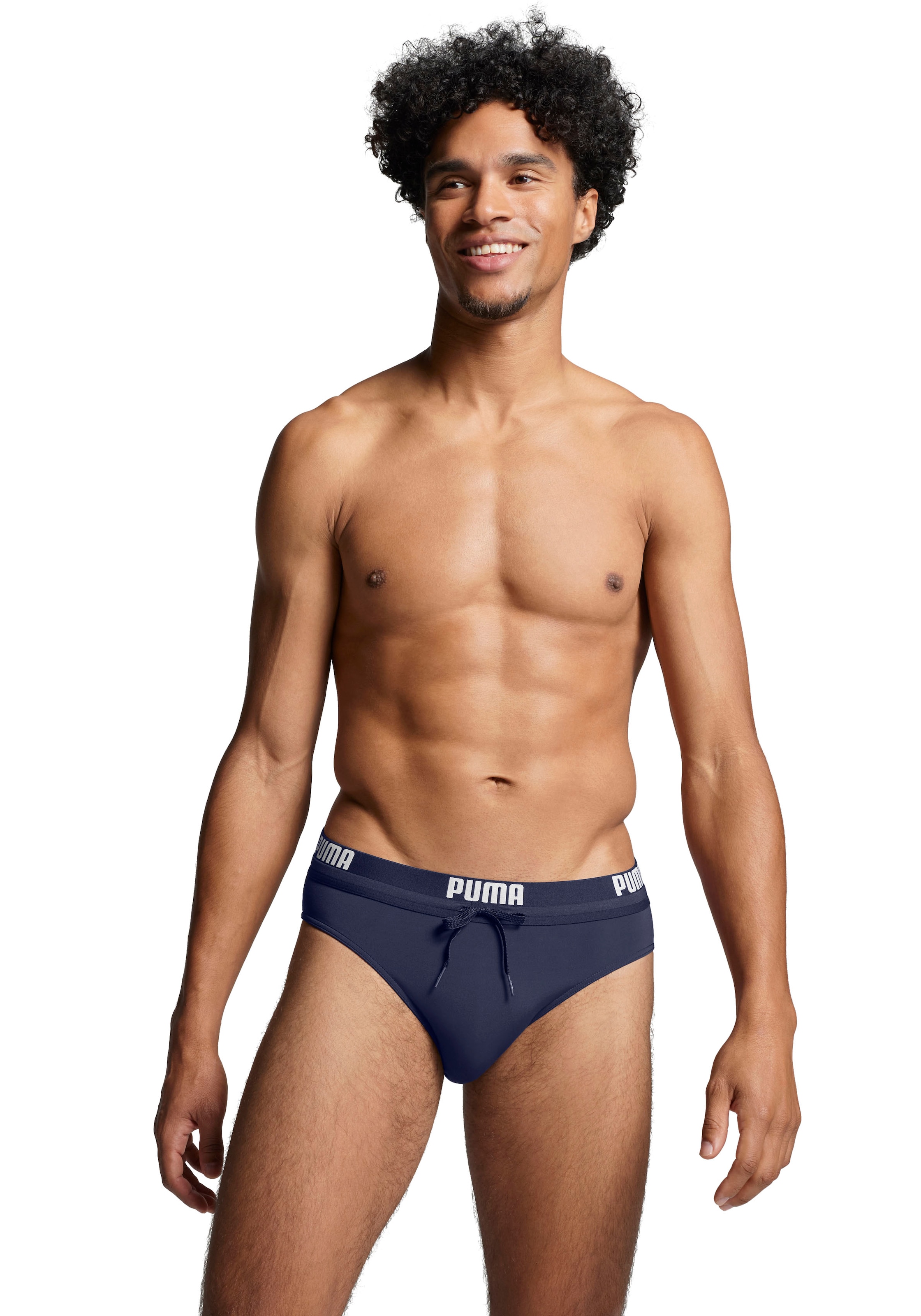 PUMA Badeslip »PUMA SWIM MEN LOGO SWIM BRIEF« mit elastischem Logobund