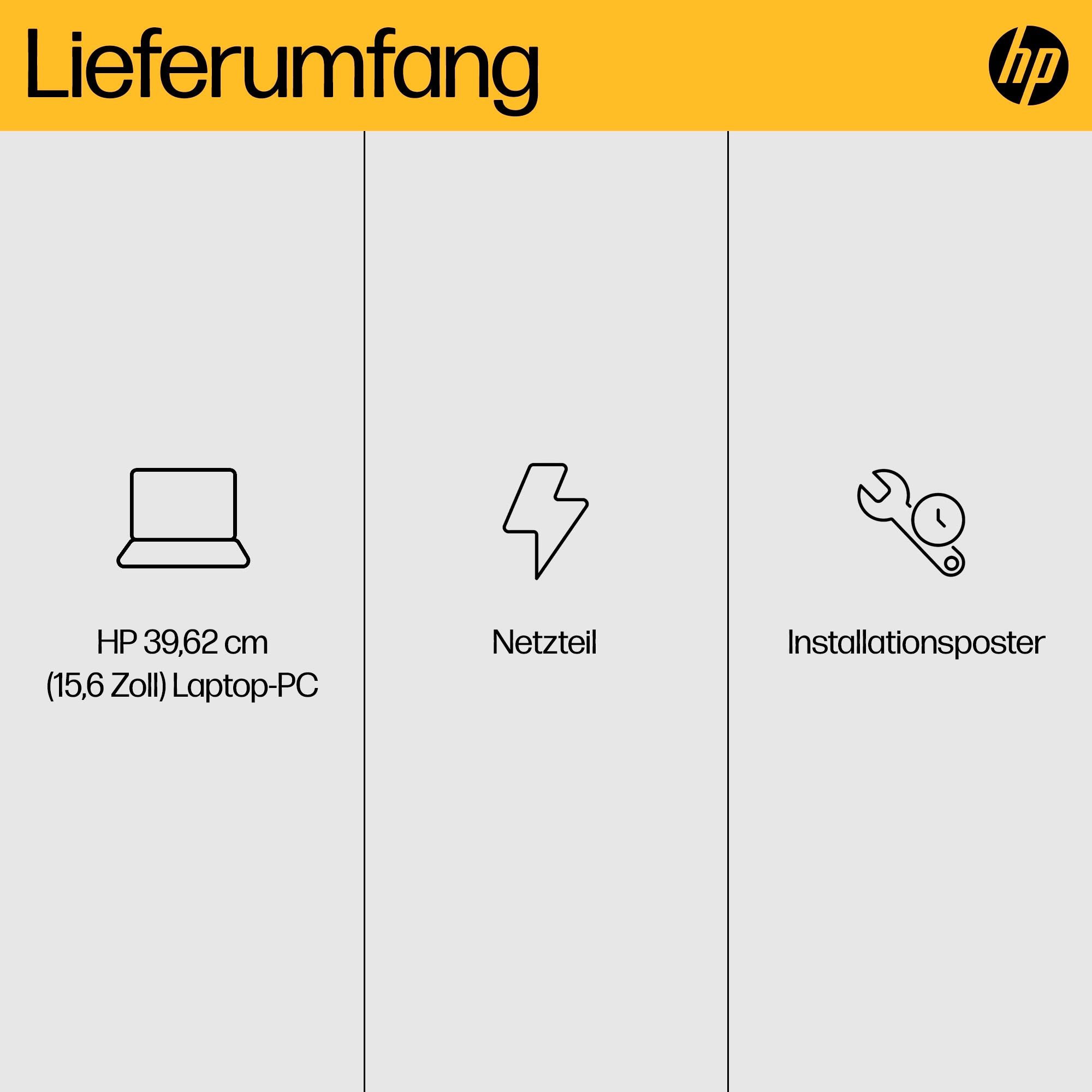 HP Notebook »15-fc0230ng«, 39,6 cm, / 15,6 Zoll, AMD, Ryzen 3, Radeon Graphics, 512 GB SSD