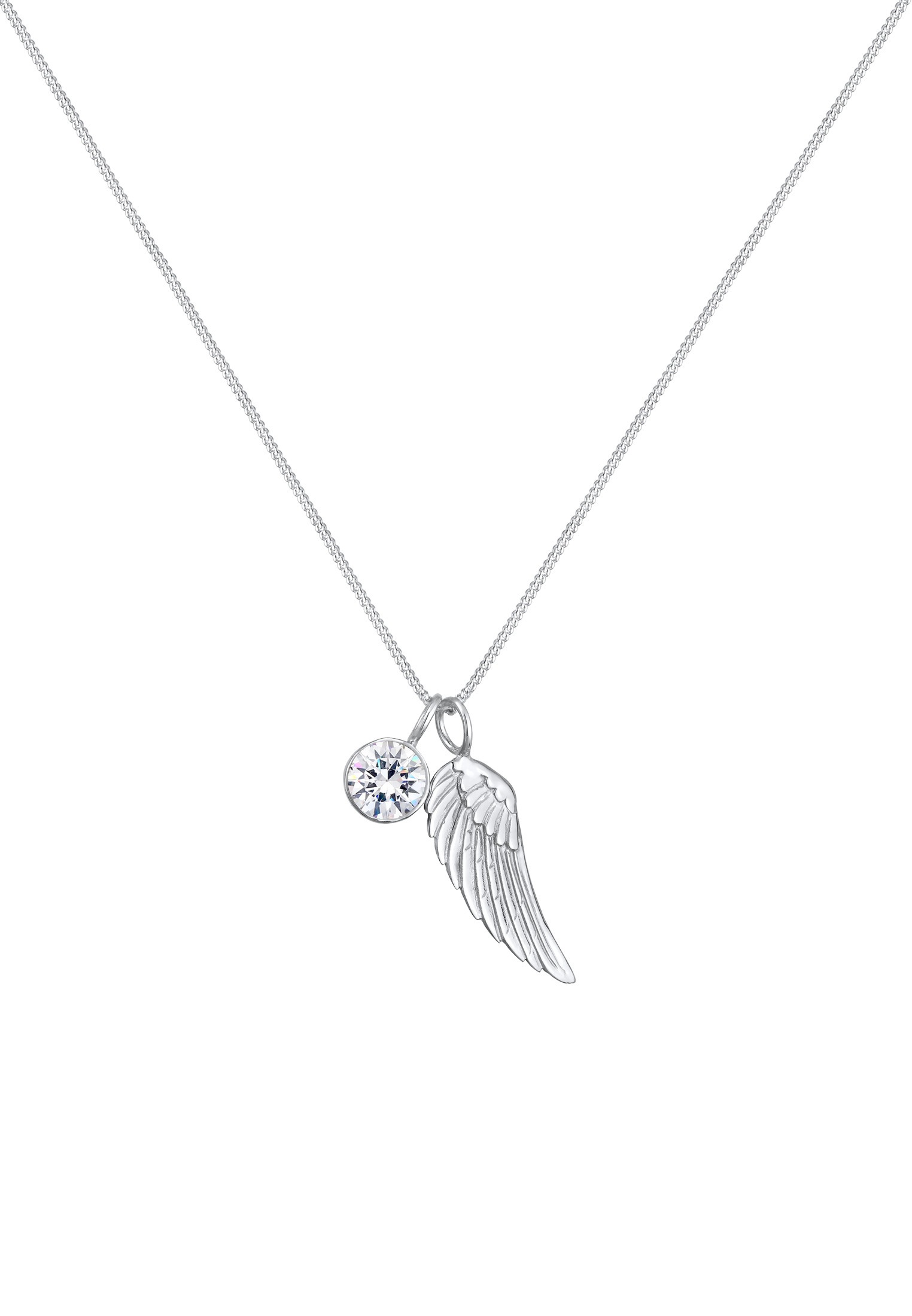 Elli Silberkette »Halskette Flügel Weiß 925 Sterling Silber, mit Kristallen von Swarovski®«