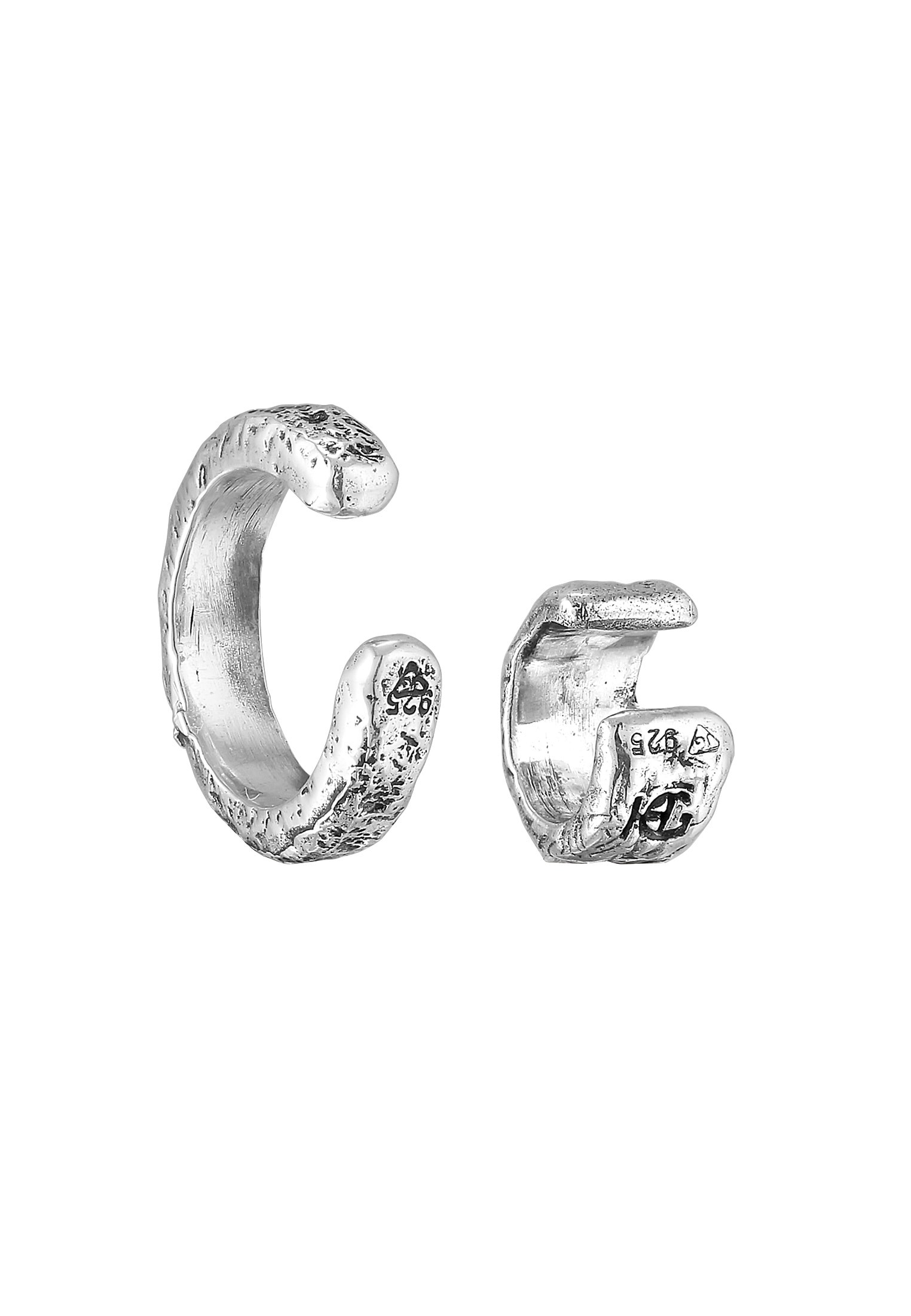 HAZE & GLORY Ohrklemme »Ohrringe Earcuff Strukturiert 2er Set 925 Silber«