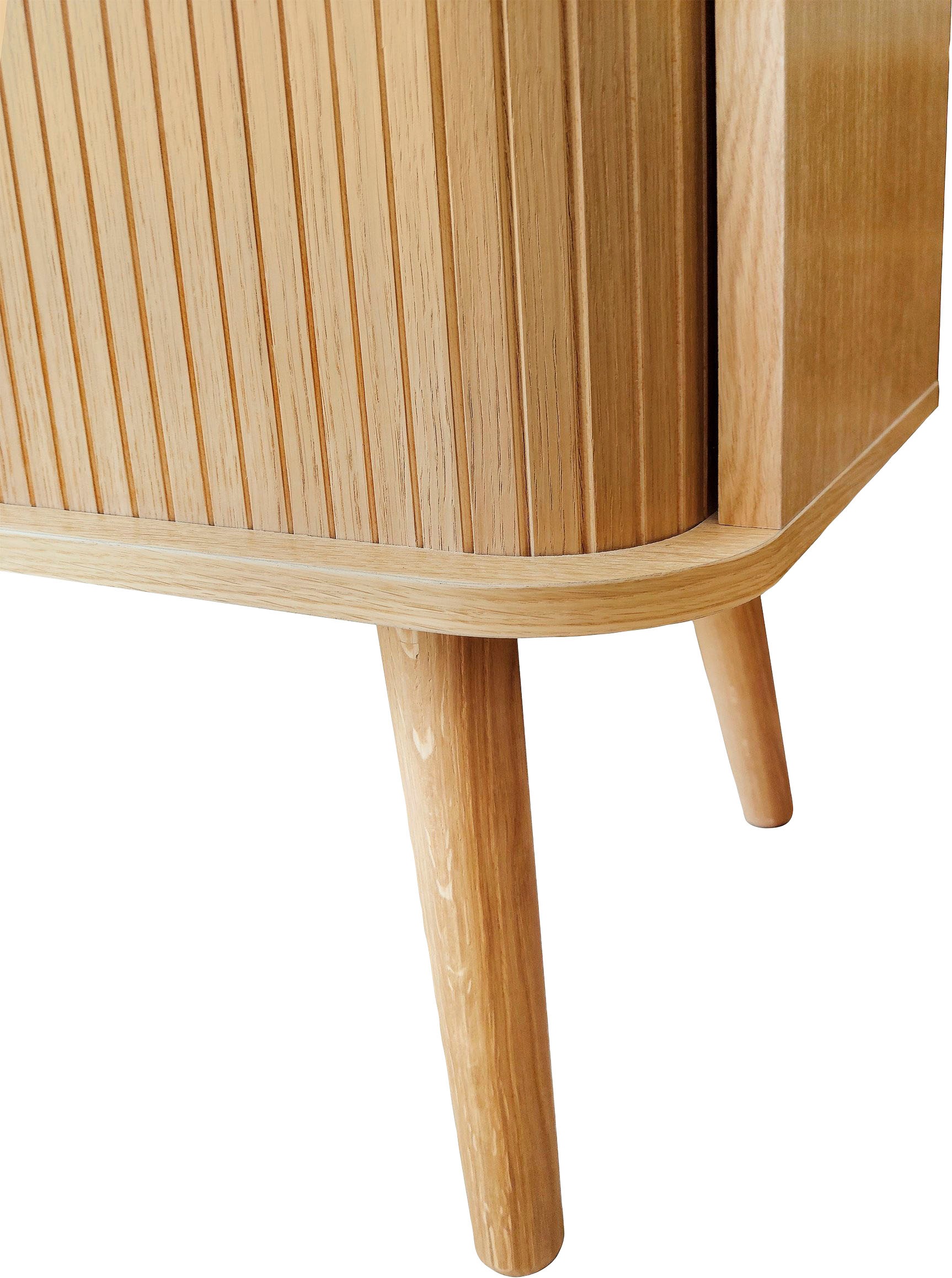 Woodman Highboard »Rove«, Stauraumschrank besonderes Design, Breite 83 cm, mit Eichenholzfurnier