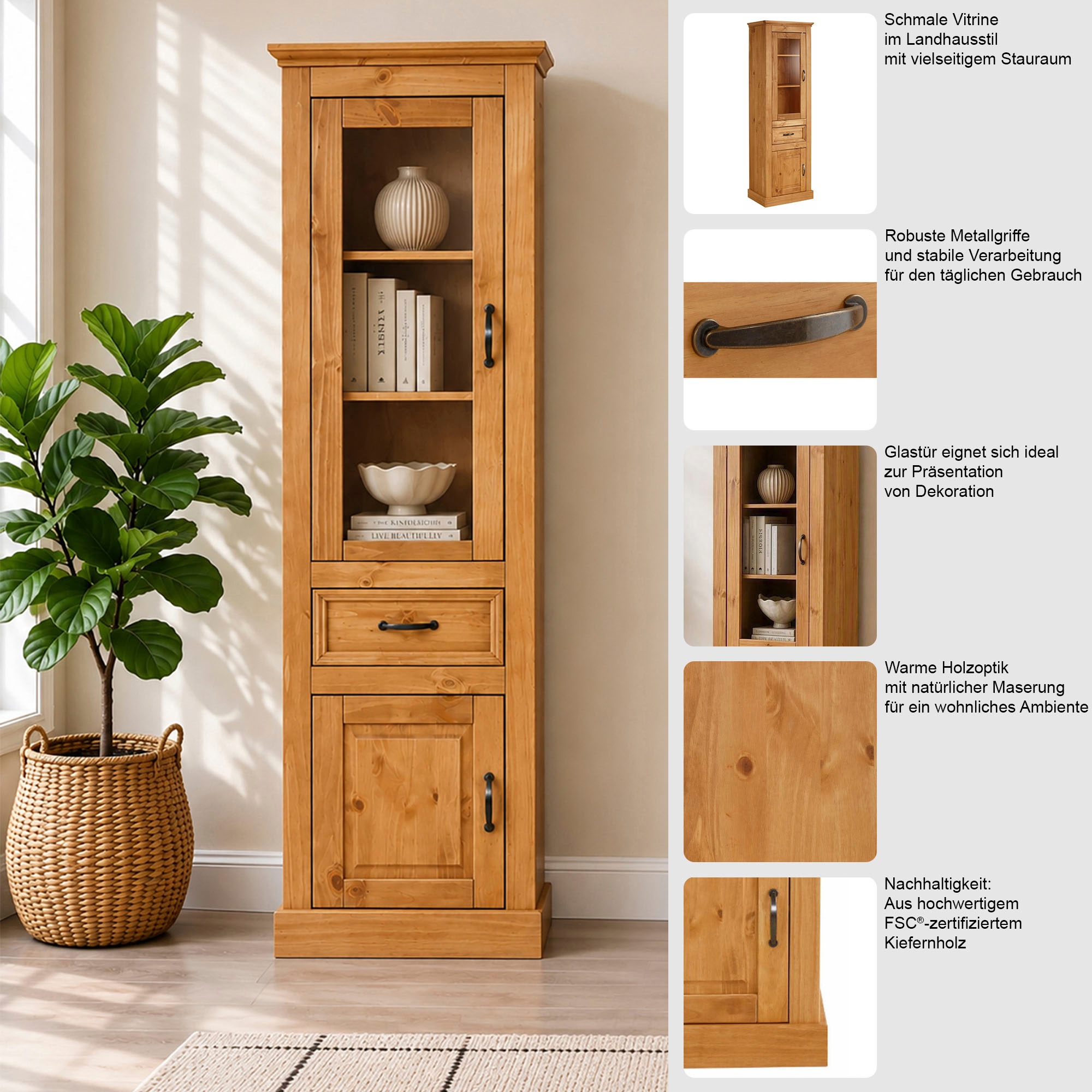 OTTO home Vitrine »Selma« Höhe 180 cm