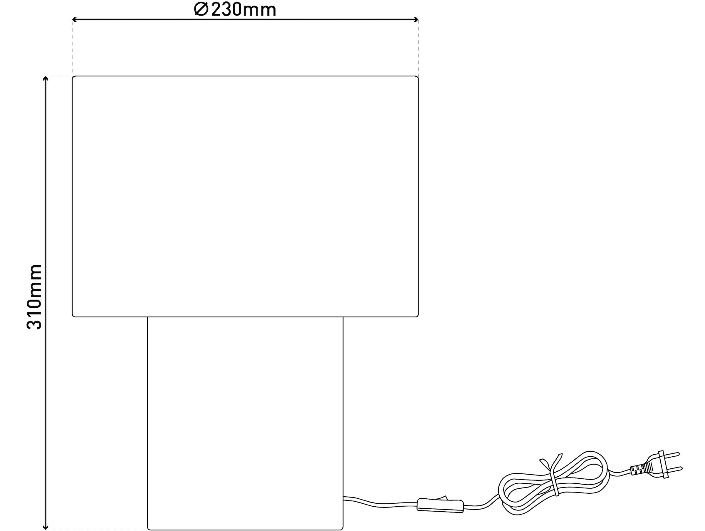 näve Tischleuchte »Fluffy« E27 1 Stk. fluffiger Plüschbezug, H:31cm D:23cm, Zuleitung mit Kippschalter, E27