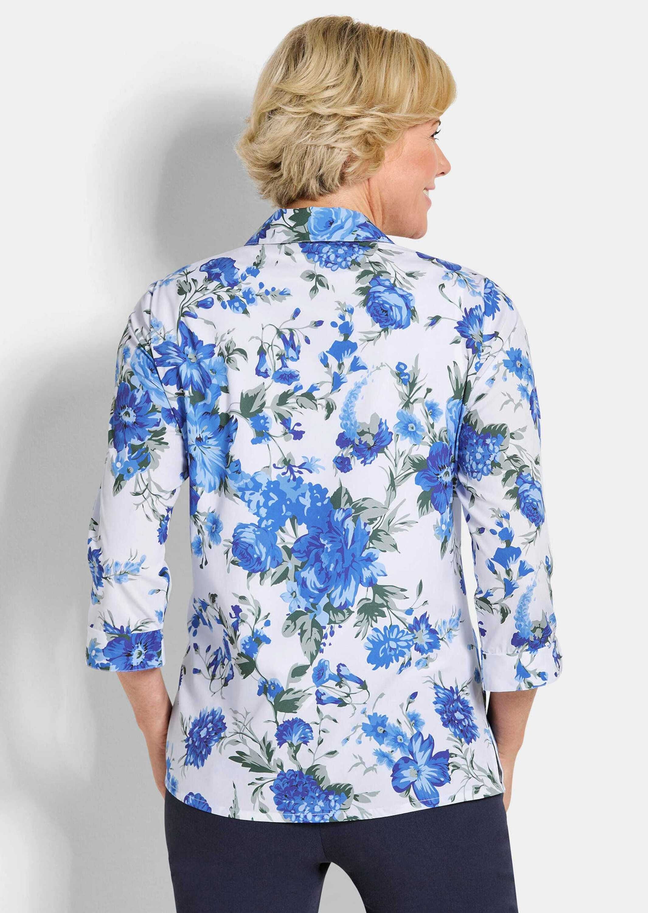 GOLDNER Klassische Bluse »Hemdbluse mit Spitzenshirt« Spitzeneinsatz