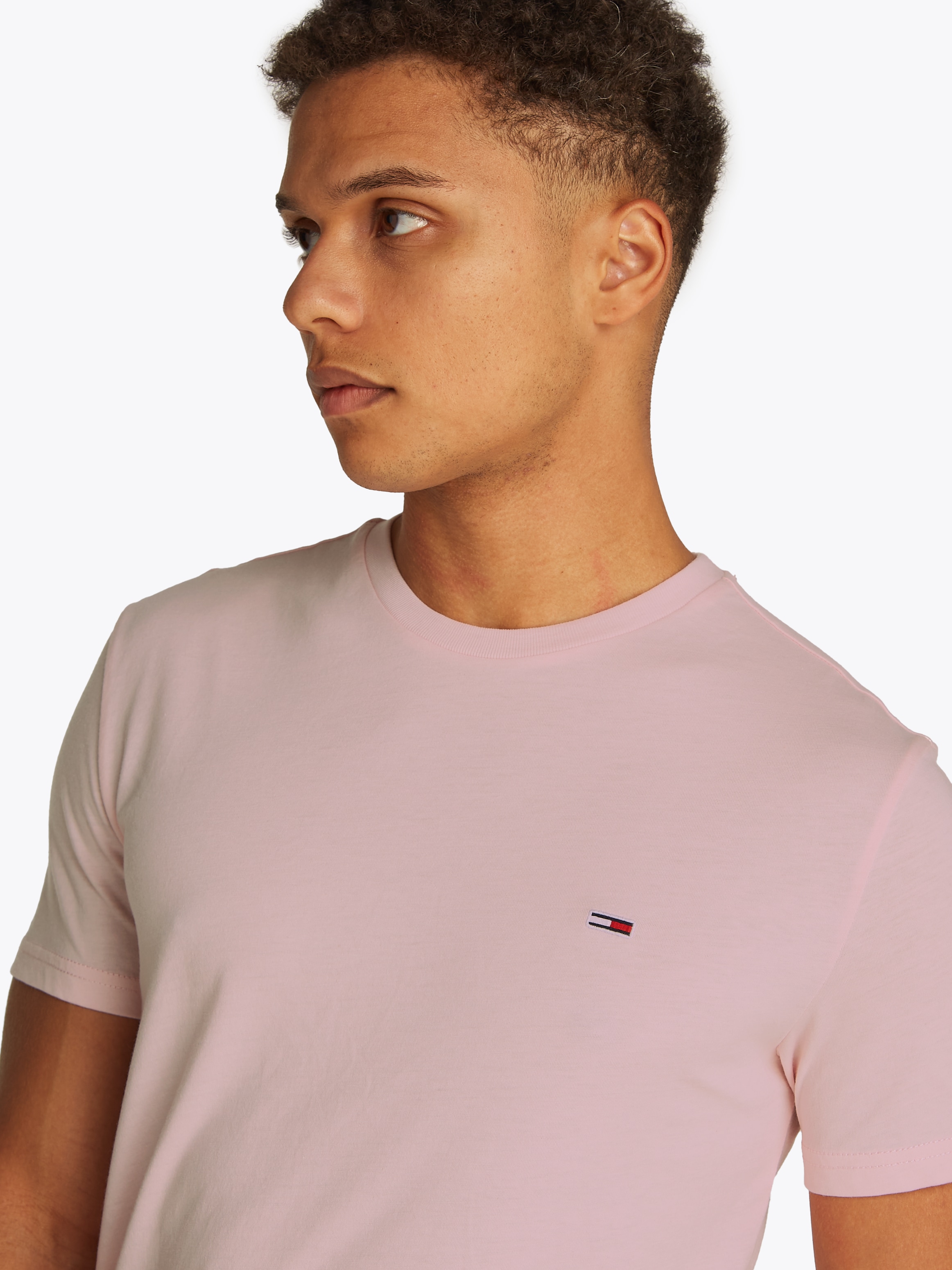 Tommy Jeans T-Shirt »TJM XSLIM JASPE HTR TEE EXT«, Mit Rundhalsausschnitt