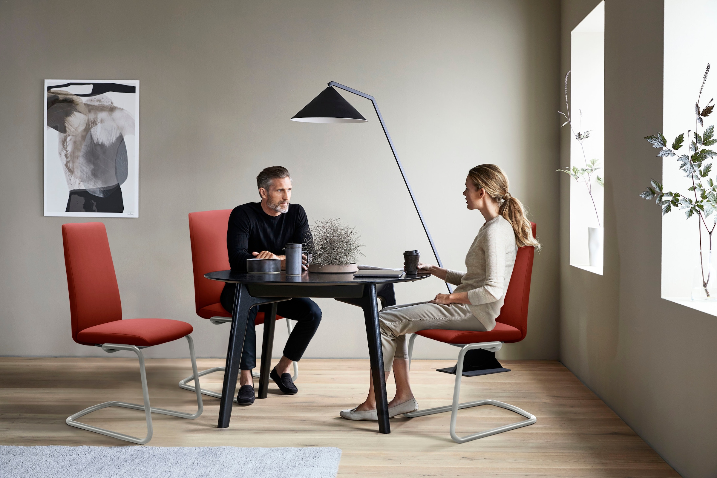 Stressless® Polsterstuhl »Laurel« () High Back, Größe L, mit Beinen aus Stahl in Schwarz matt