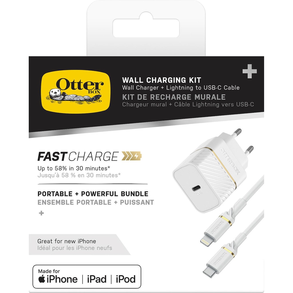 Otterbox USB-Ladegerät »EU Wall Charger 20W USB-C, PD+USB C-Lightning 1m«