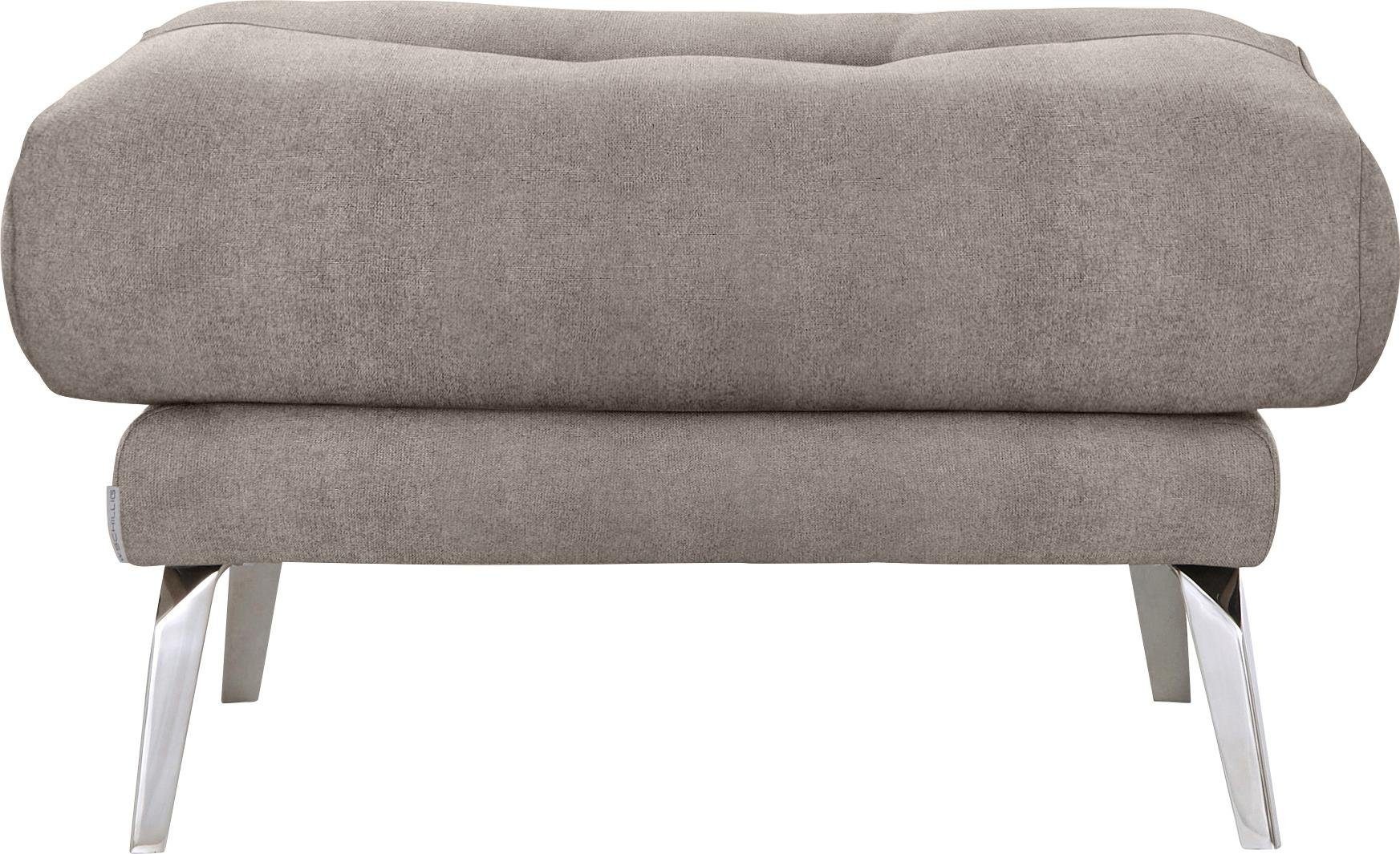 W.SCHILLIG Hocker »softy«, mit dekorativer Heftung im Sitz, Füße Chrom glänzend