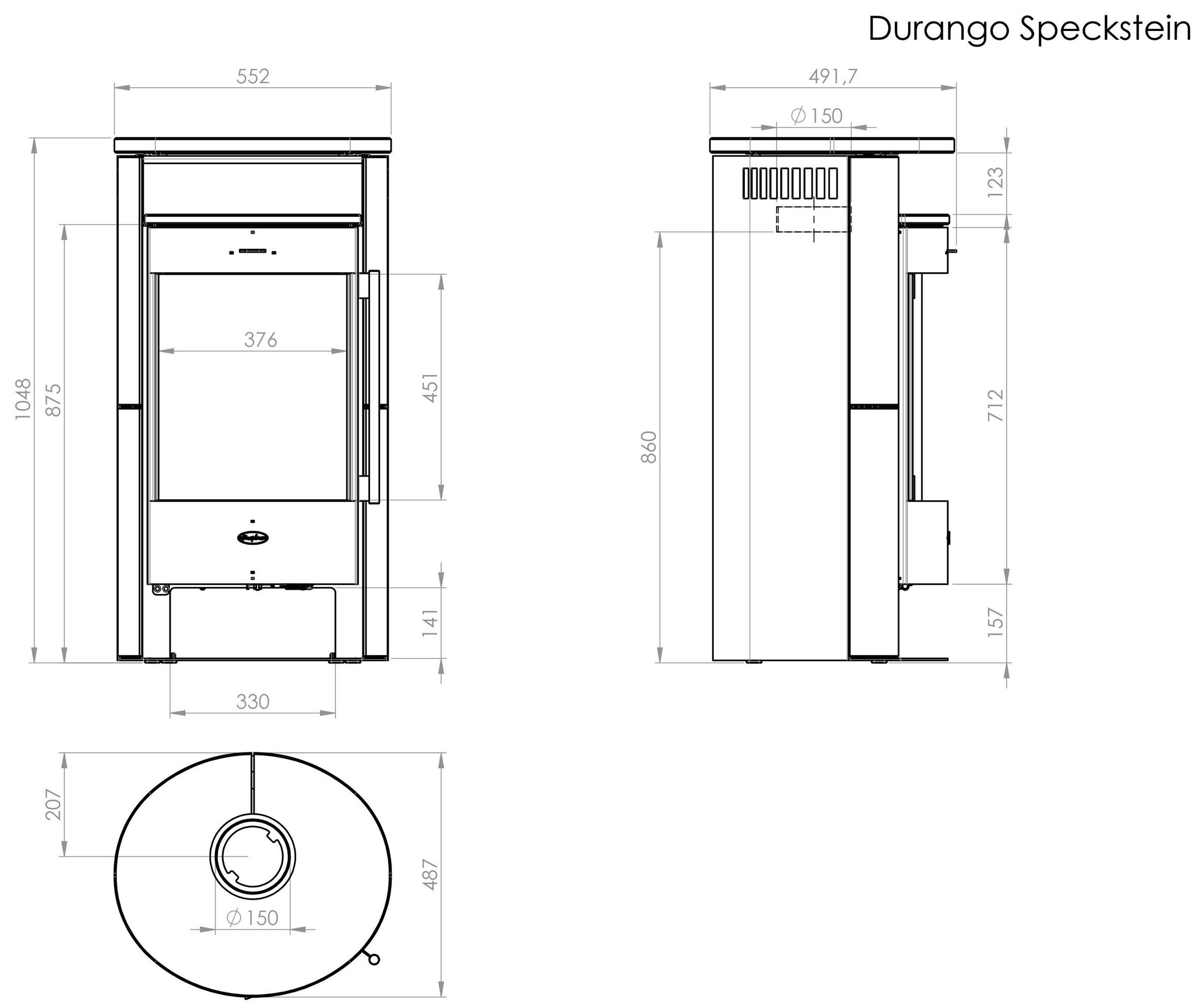 Fireplace Kaminofen »Durango Speckstein« Tee- und Holzfach