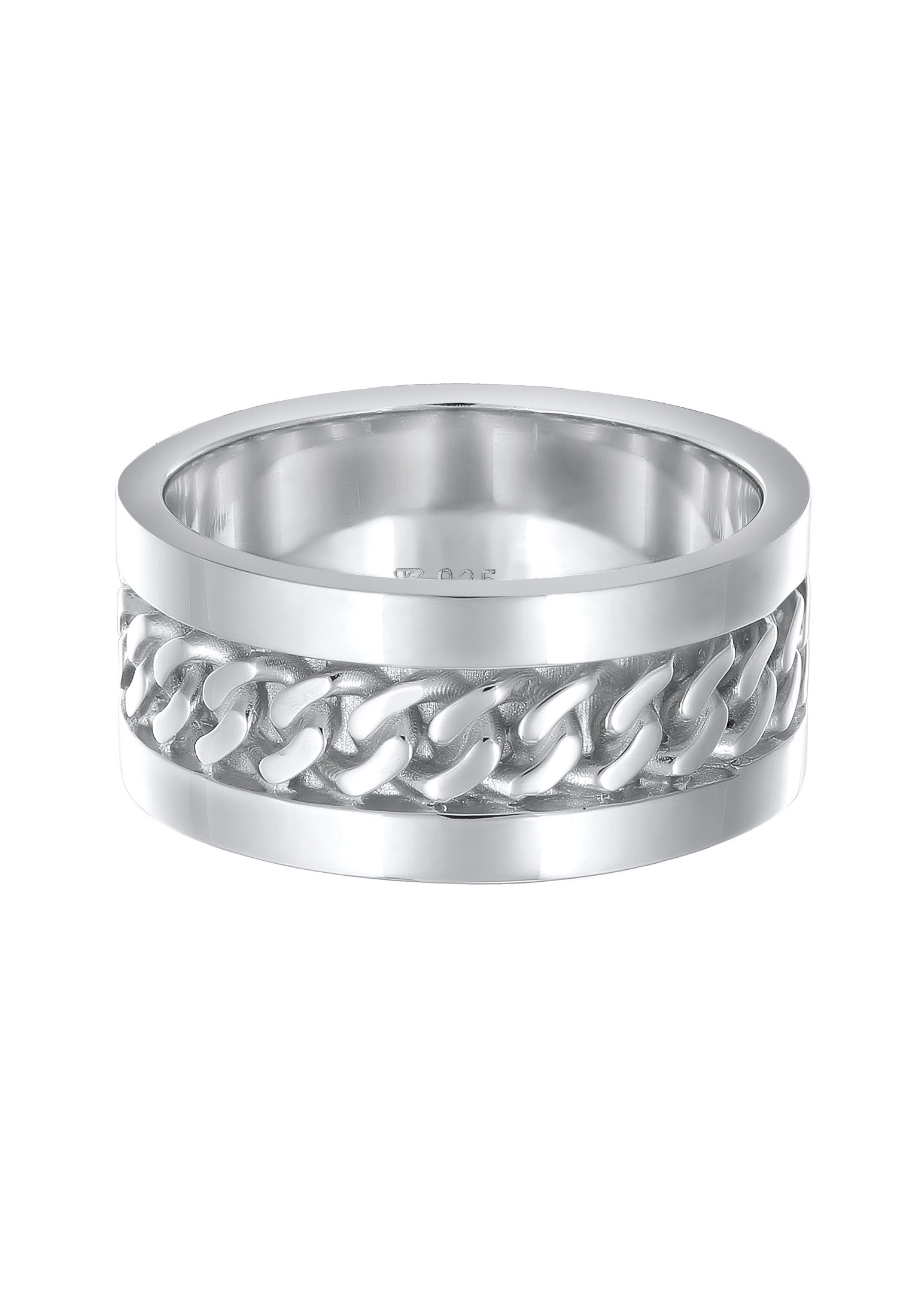 Elli Silberring »Ring Damen Bandring Panzer Design Breit 925 Silber«
