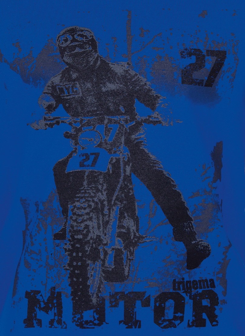 Trigema T-Shirt »TRIGEMA Langarm-Shirt mit Motorrad-Druckmotiv«, (1 tlg.)