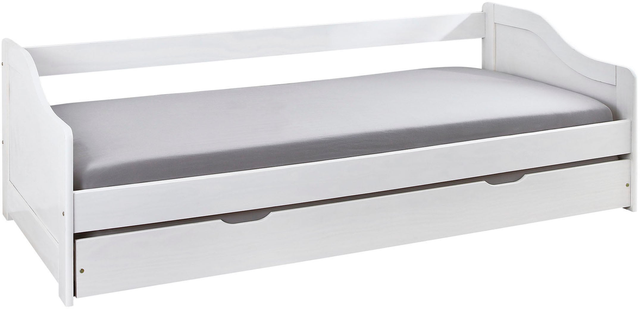 Möbilia Einzelbett 3 Stk. tlg. inklusive Schublade auf Rollen