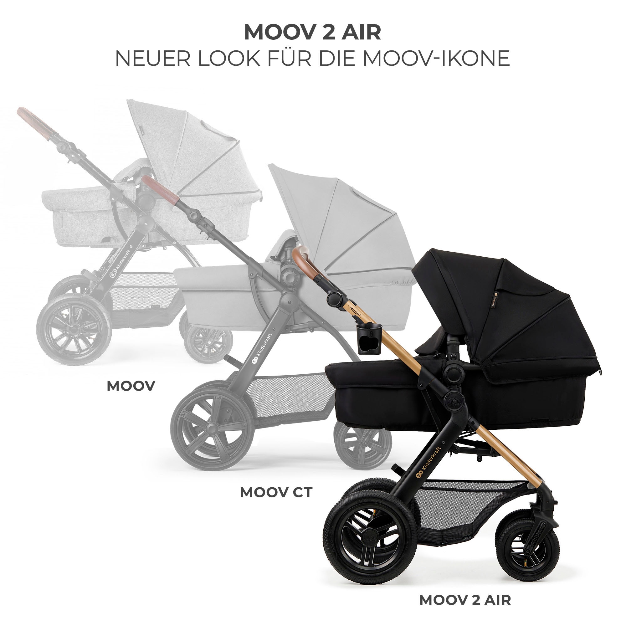 Kinderkraft Kombi-Kinderwagen »MOOV 2 4in1 AIR« 27 kg mit Luftreifen