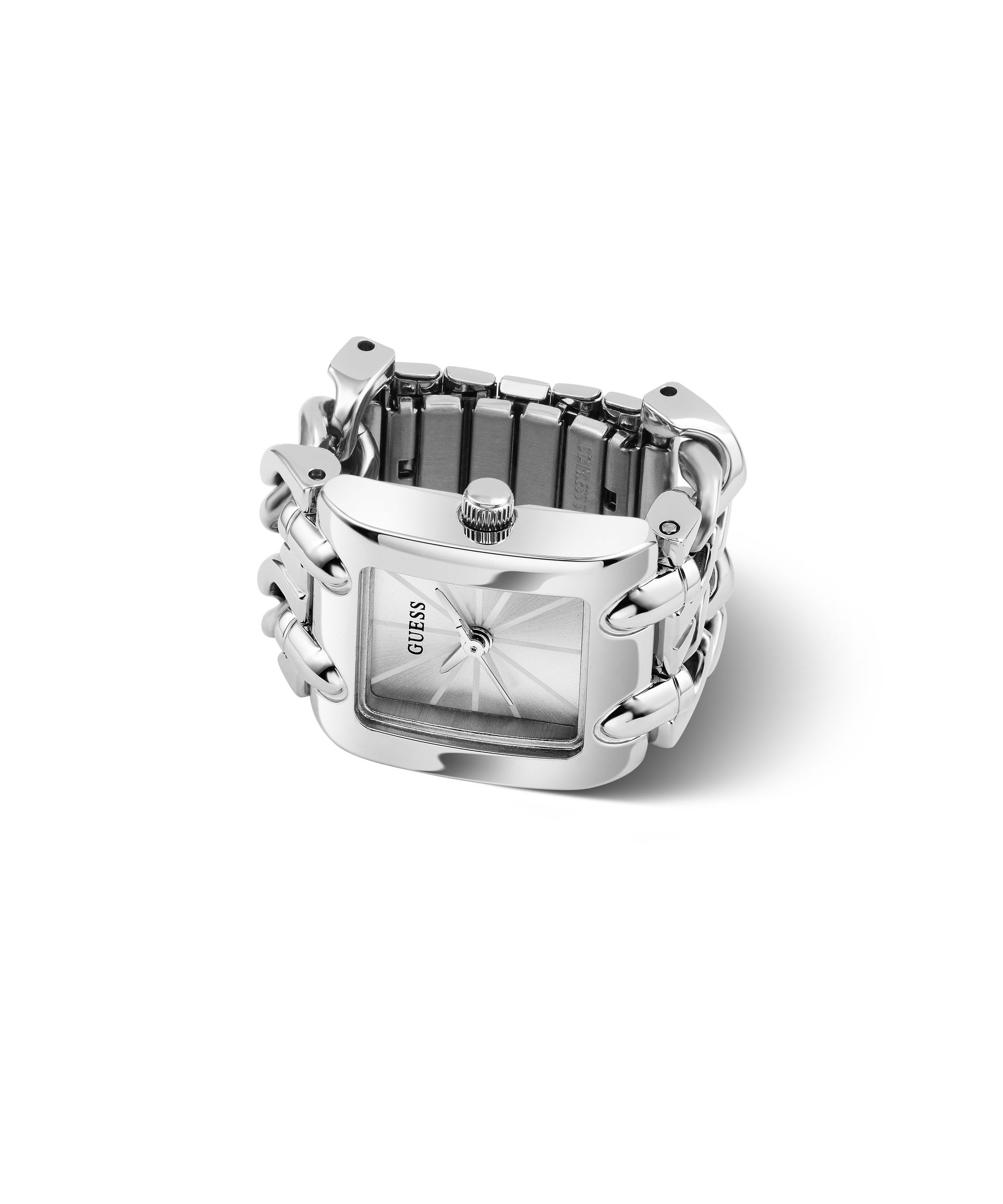 Guess Quarzuhr »MOD HEAVY METAL« Armbanduhr, Damenuhr, Edelstahlarmband, analog