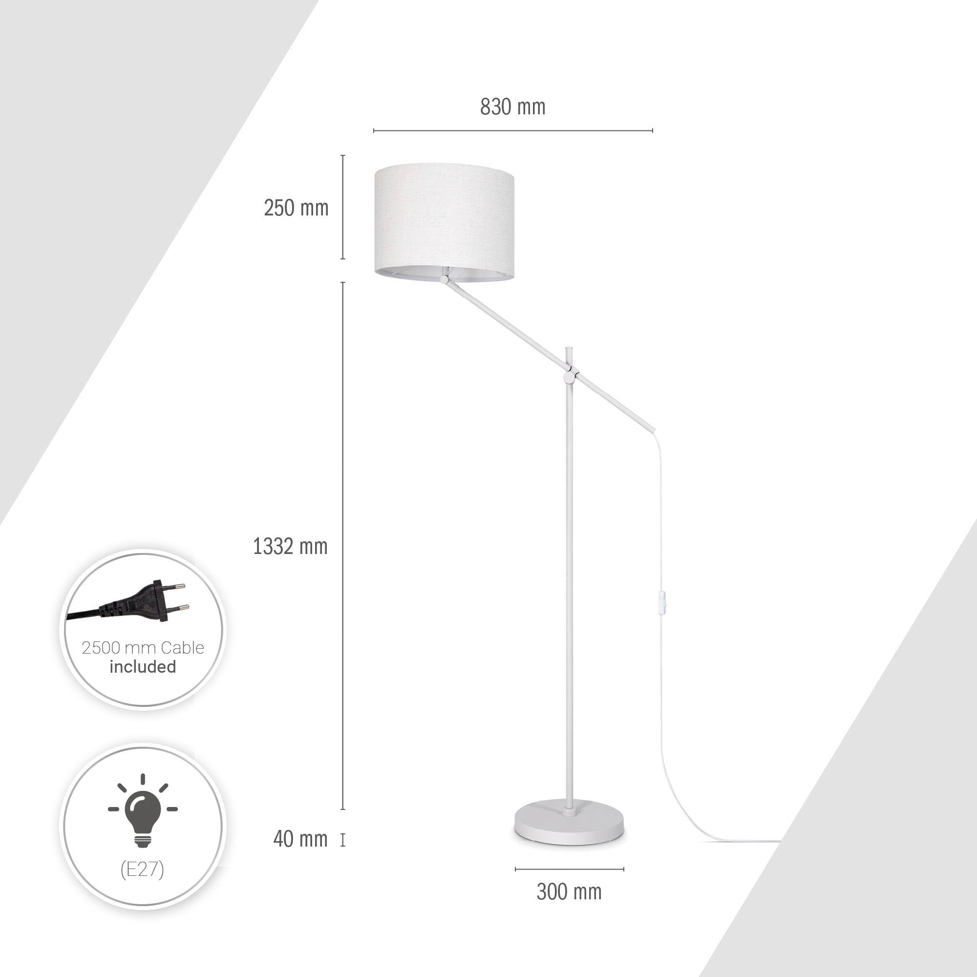 Paco Home Stehlampe »TOM«, 1 flammig, Leuchtmittel E27 | ohne Leuchtmittel, mit kompatiblen Dimmer und Leuchtmittel
