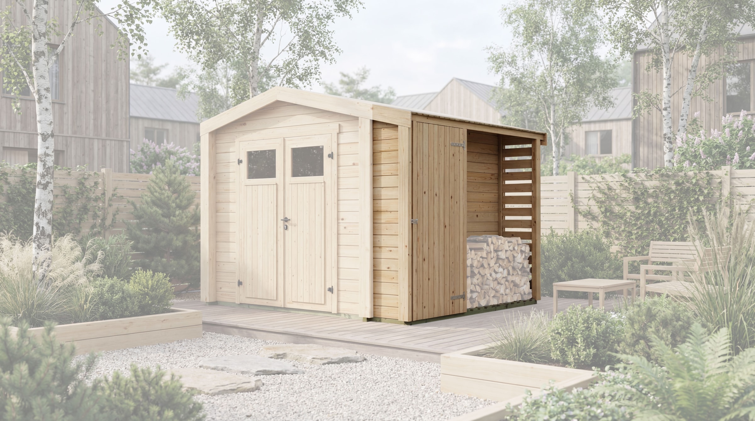 weka Kaminholzregal »optionale Erweiterung für Gartenhaus Killarney« verschiedene Farben und Größen
