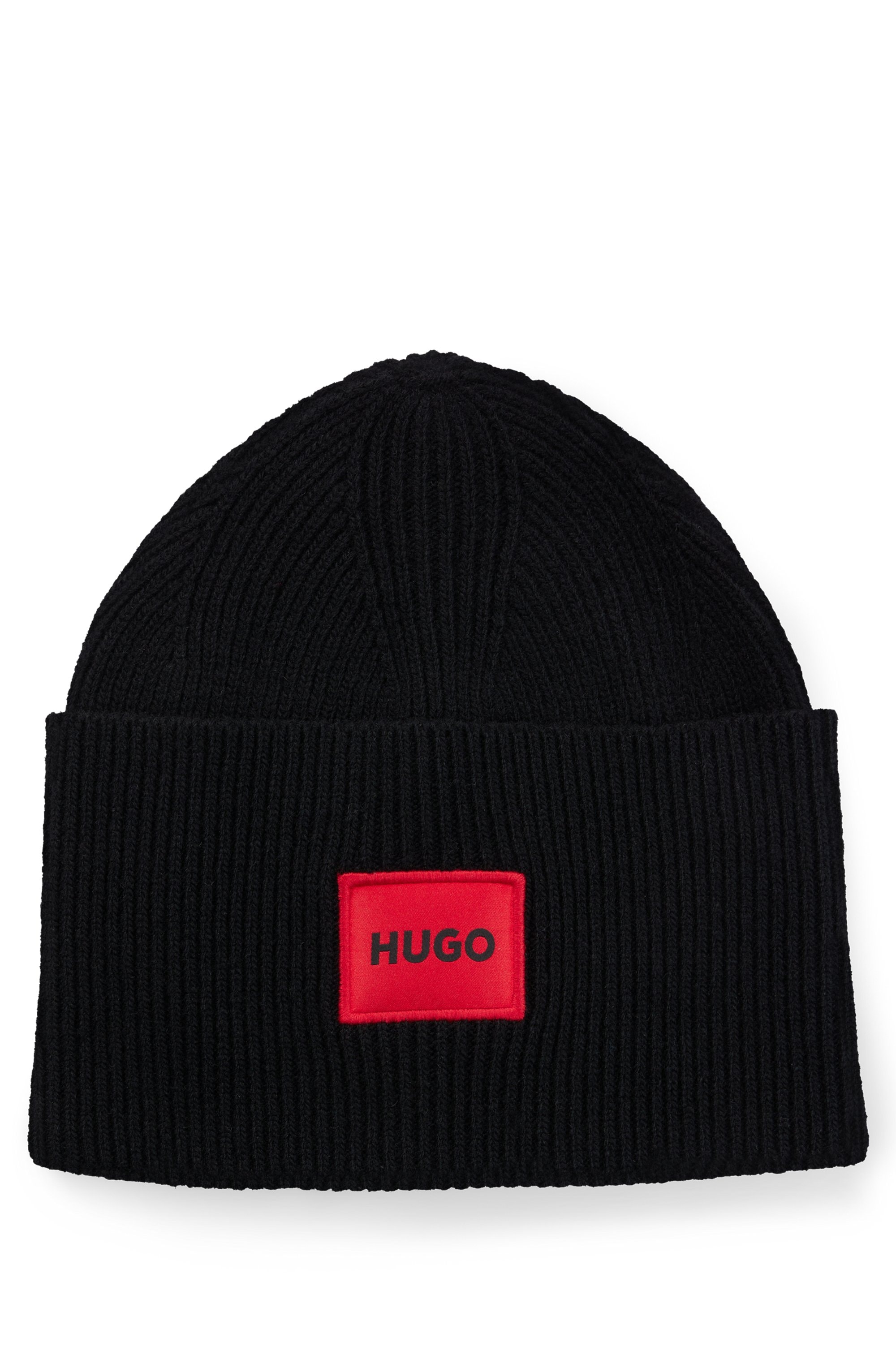 HUGO Beanie »Xaff 6«, mit Logobadge