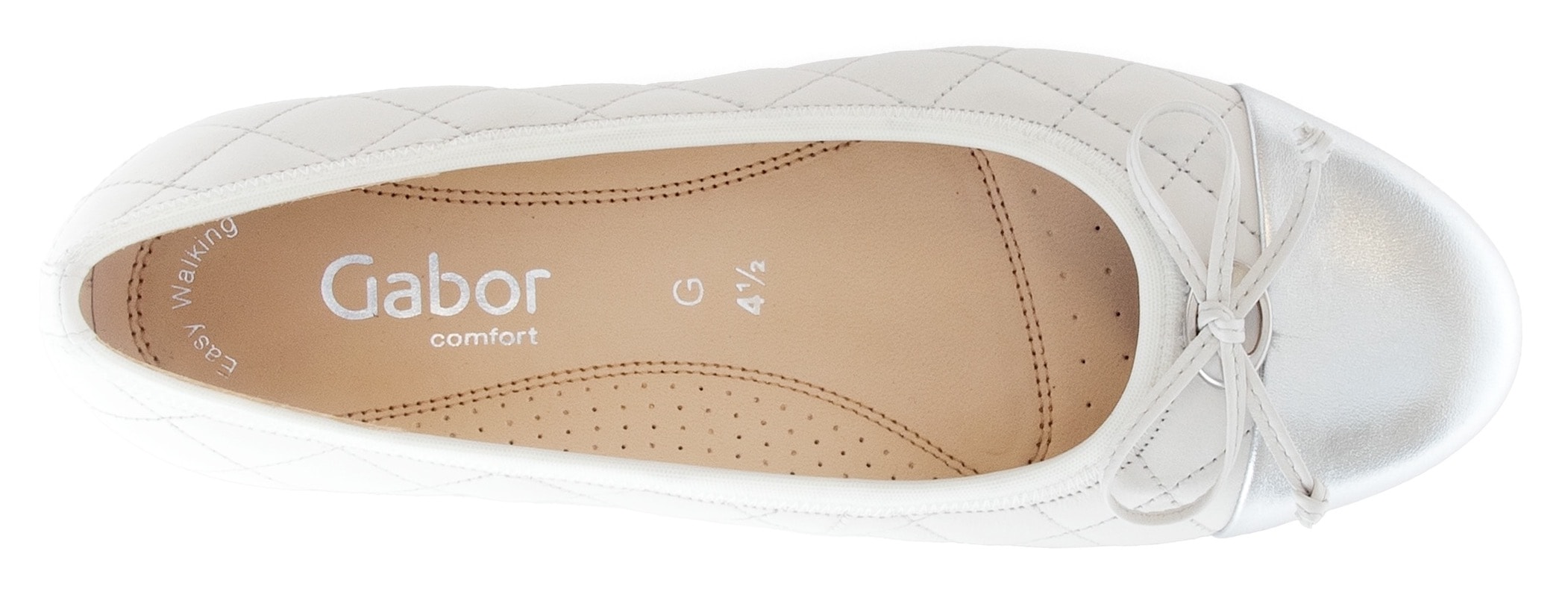 Gabor Ballerina »Florenz«, Halbschuh, Schlupfschuh, Businessschuh, Ziersteppungen, Weite G