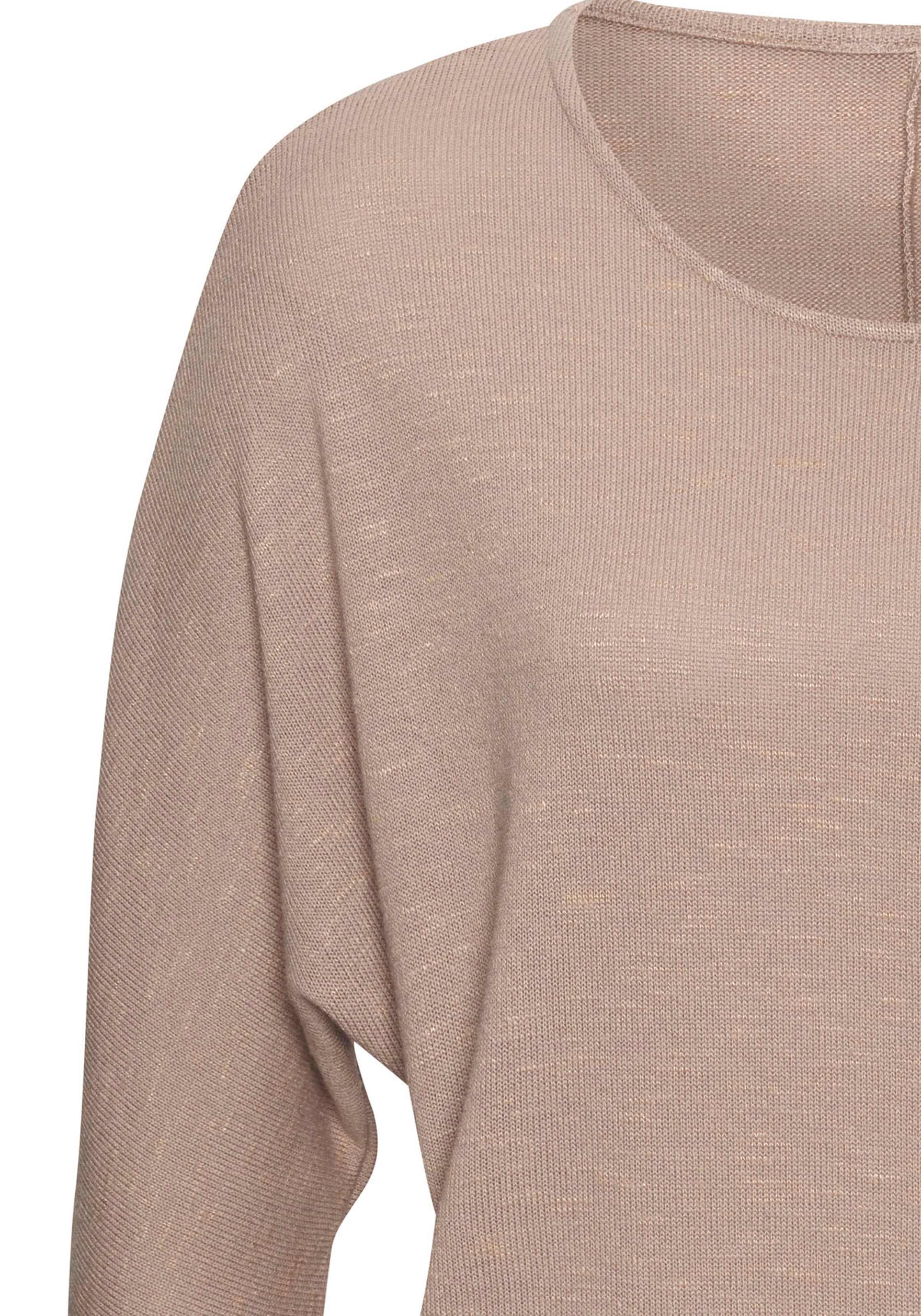 Vivance Langarmshirt »mit breitem Bund«, aus strukturiertem Feinstrick mit Viskose