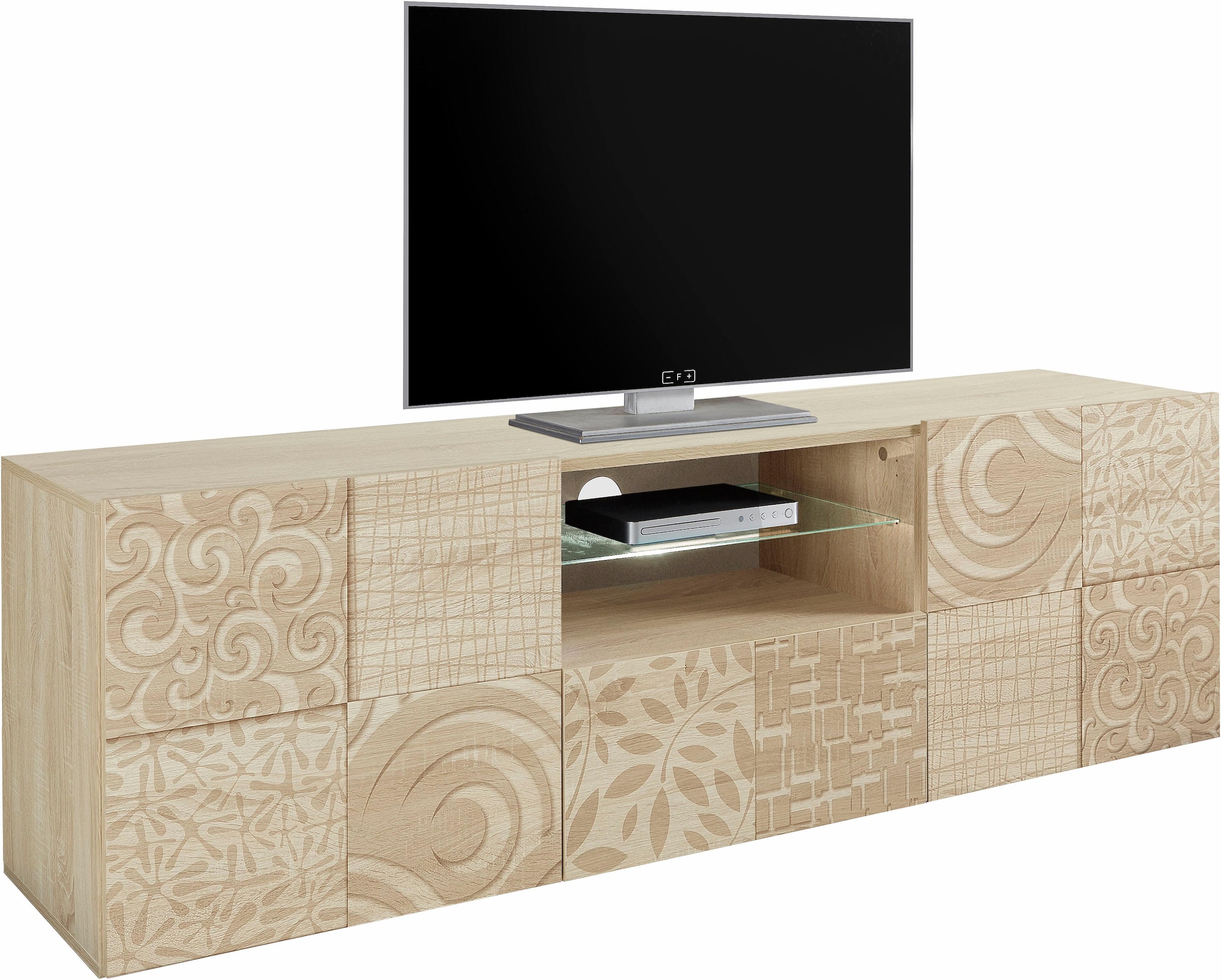 Home affaire Lowboard "Miro" Breite 181 cm mit dekorativem Siebdruck