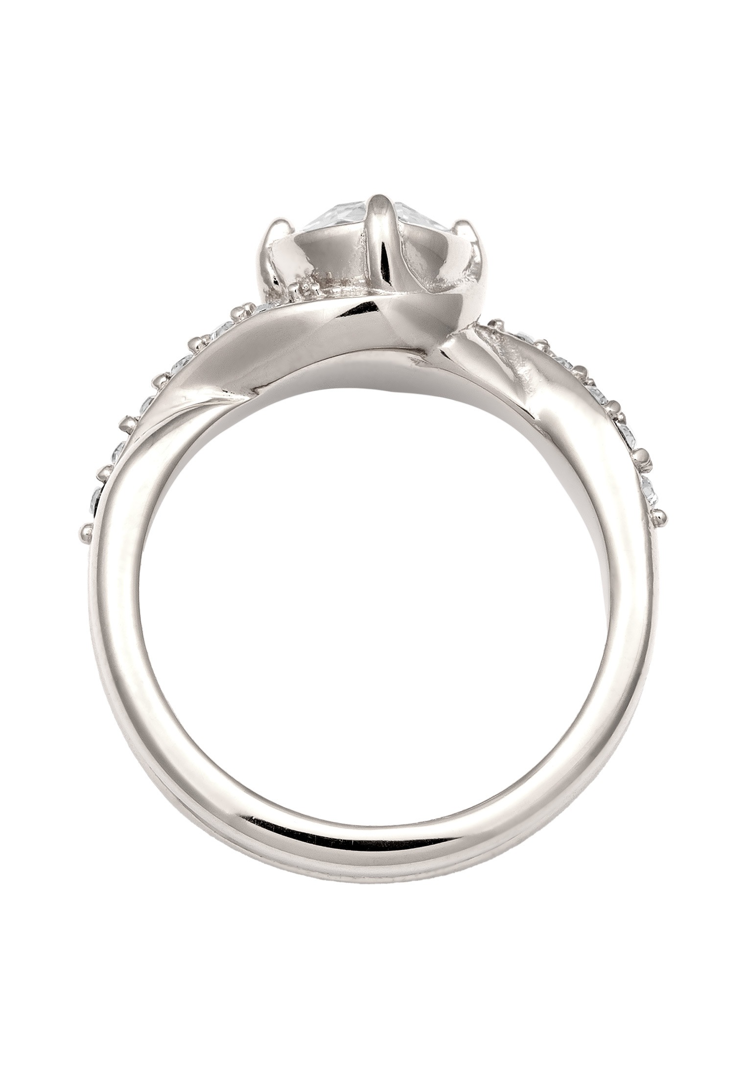 Elli Silberring »Ring Solitär Verlobungsring Glas Kristalle Weiß 925 Sterling Silber«